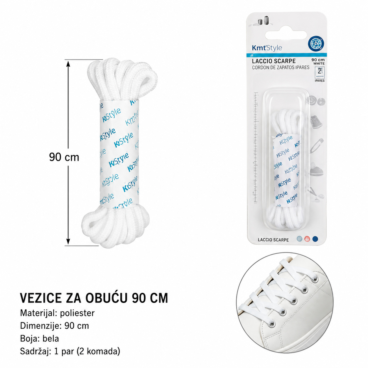KMT Cipele traka beli tačkasti uzorak prostirka za 5201094