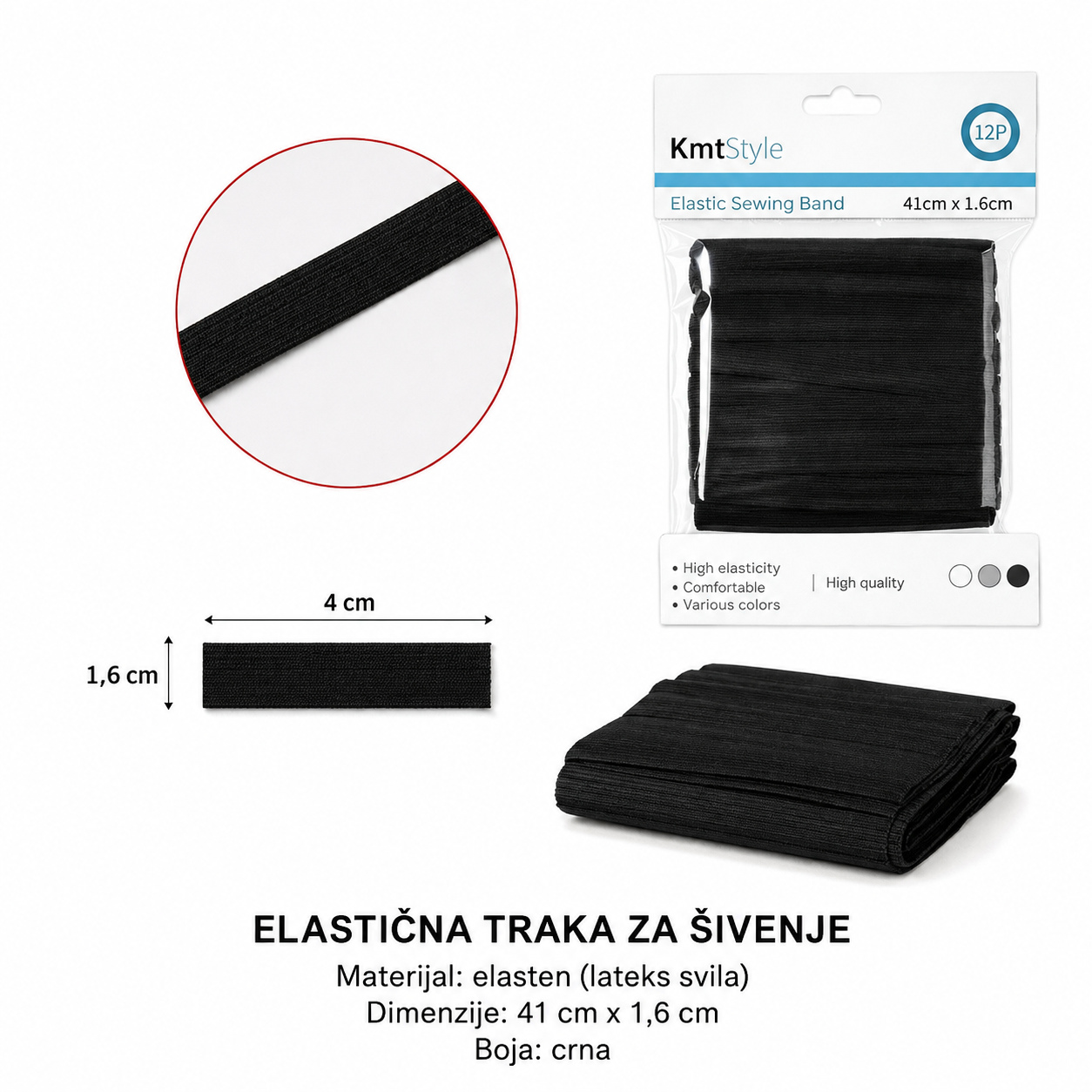 KMT Zatezač tereta crna 5201375