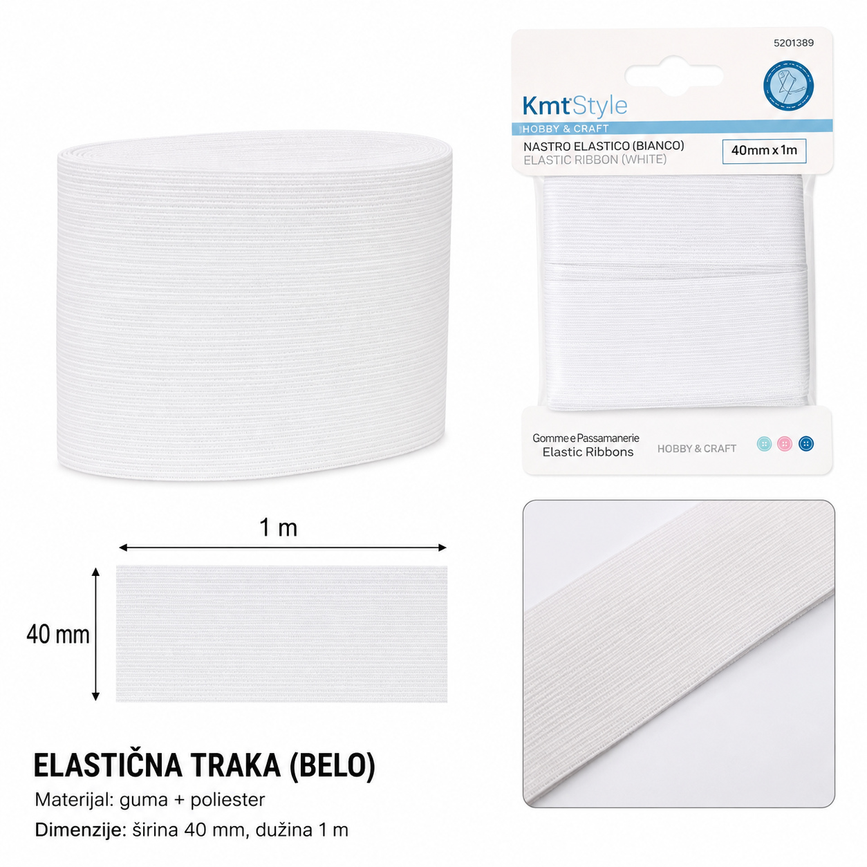 KMT Zatezač tereta bela 5201389
