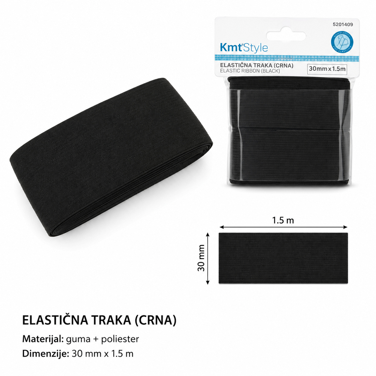 KMT Zatezač tereta crna 5201409