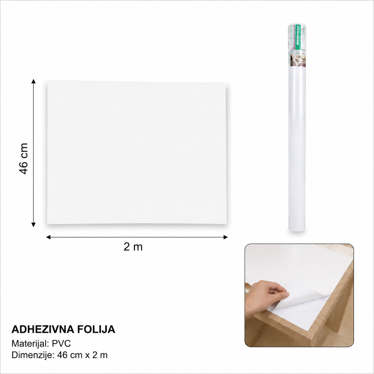 KMT Samolepljiva folija bela 5201638