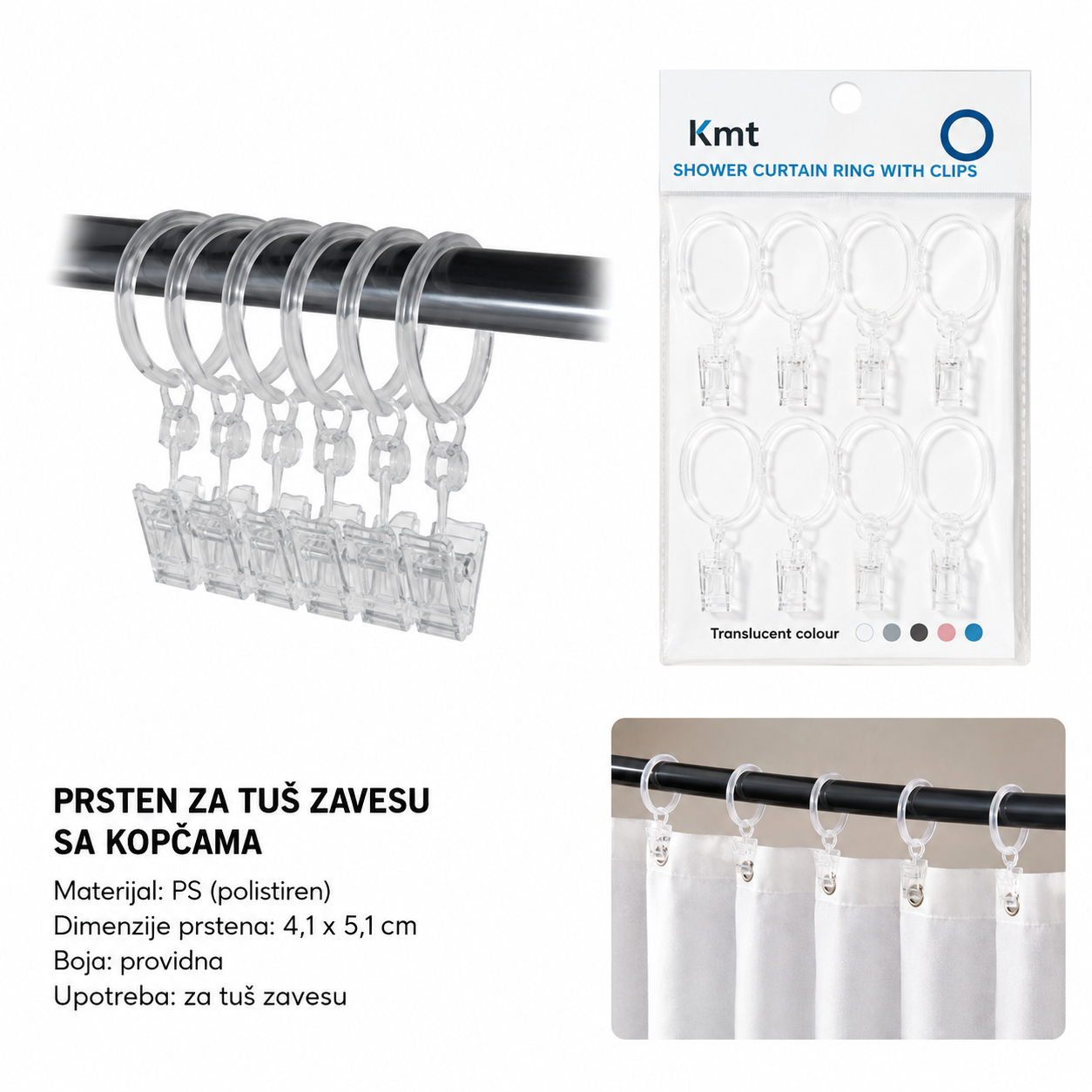 KMT Za zavesu za tuš 5201843