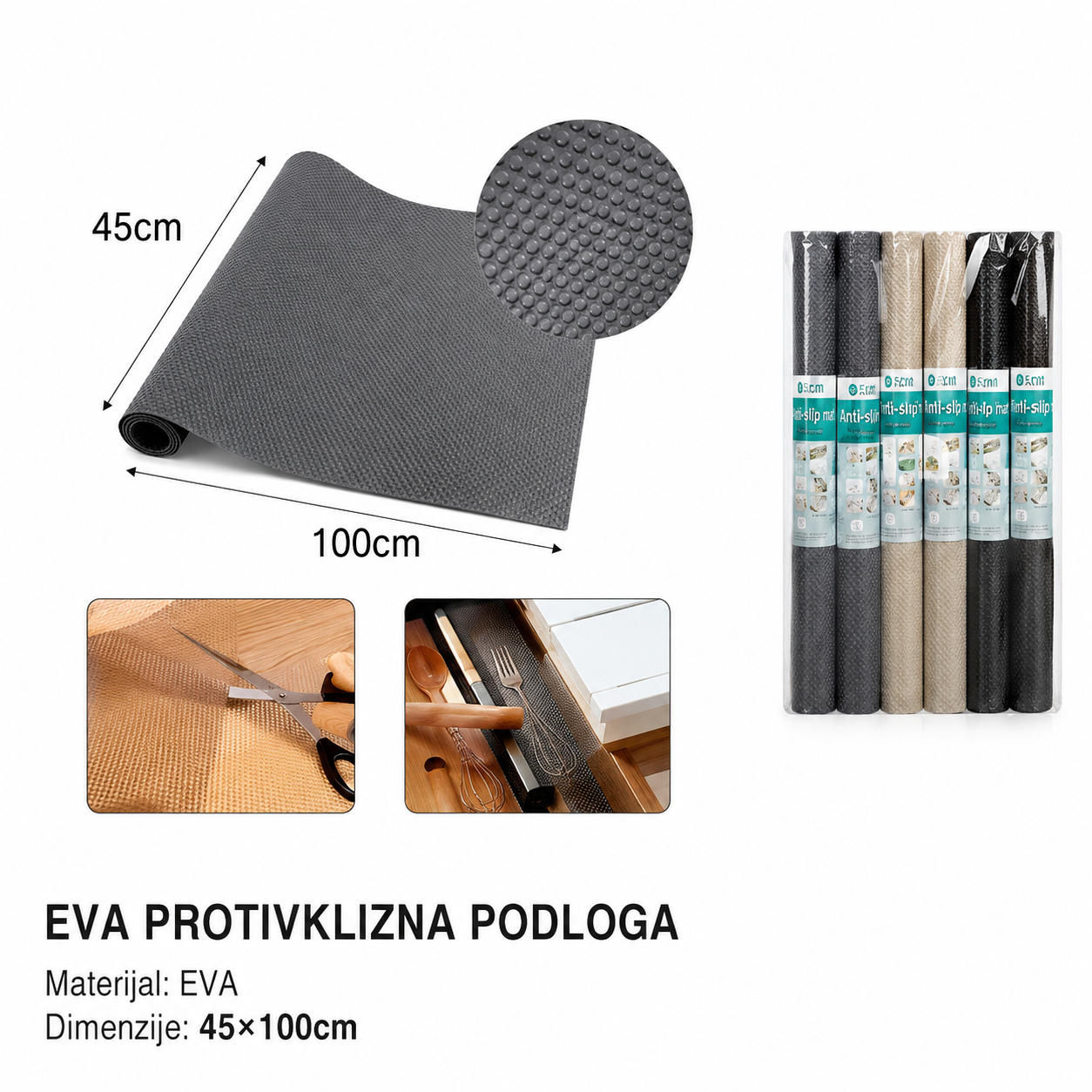 KMT Šarena EVA protivklizna podloga za sudoperu tačkasti uzorak 5201849