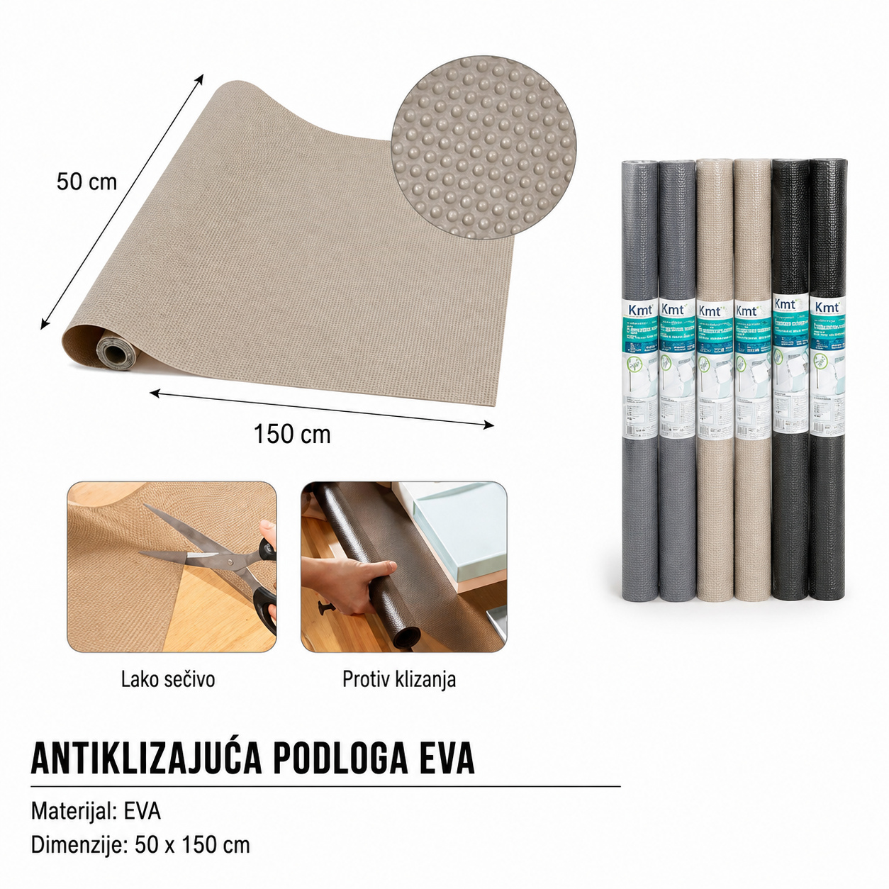 KMT Šarena EVA protivklizna podloga za sudoperu tačkasti uzorak 5201850
