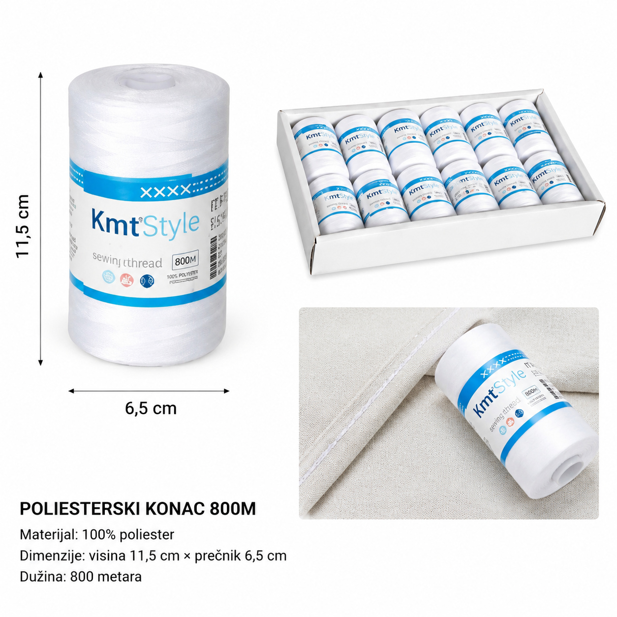 KMT Poliesterski konac bela 5201892