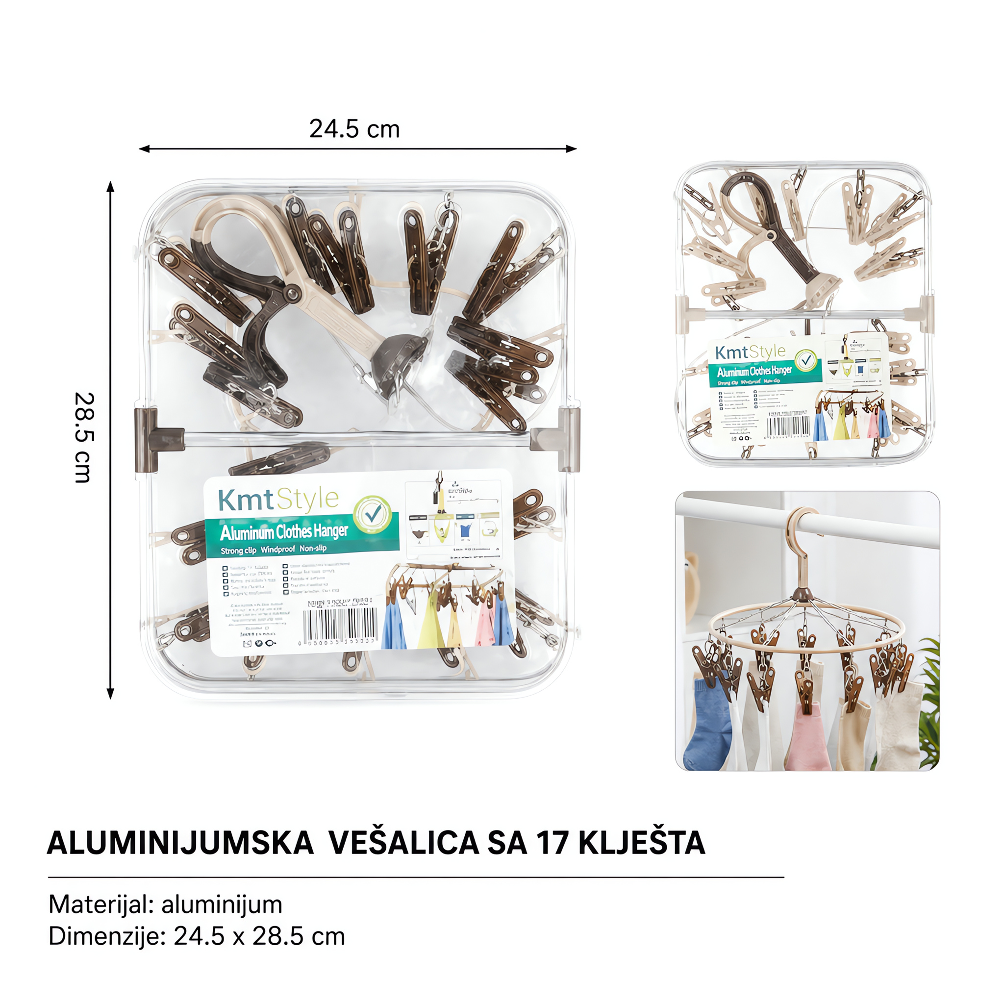 KMT 17 od aluminijumske legure kvadratni četvrtasti stalak za sušenje 5402072