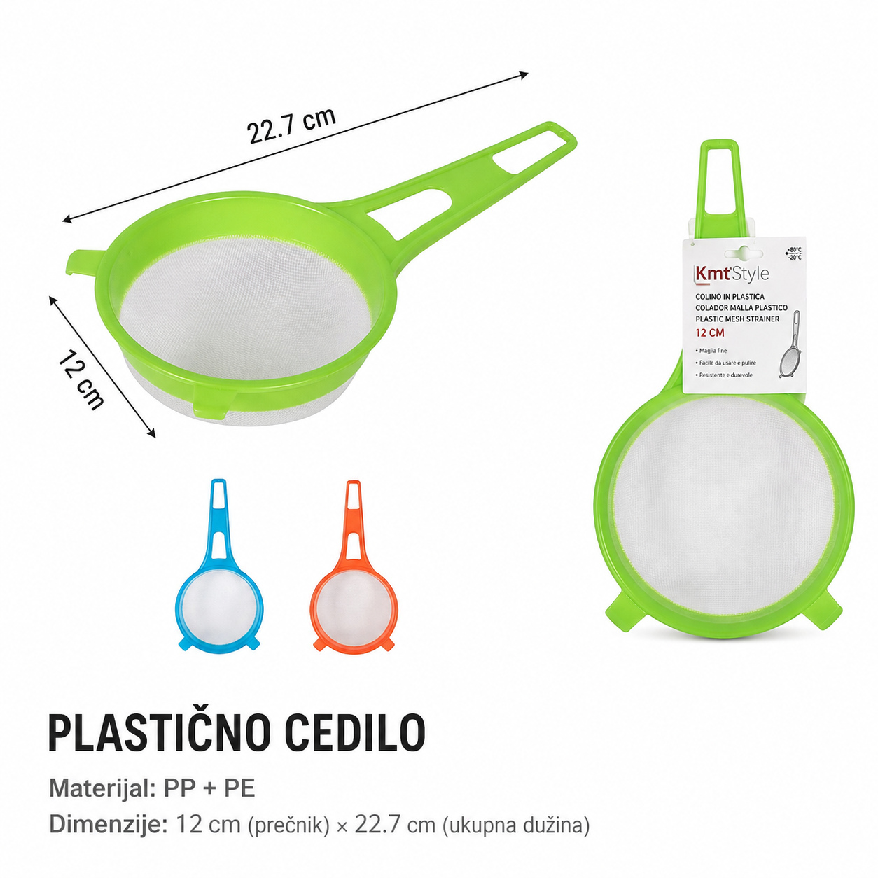 KMT Plastična sa drškom cediljka drveni šipka mreža za 5403040