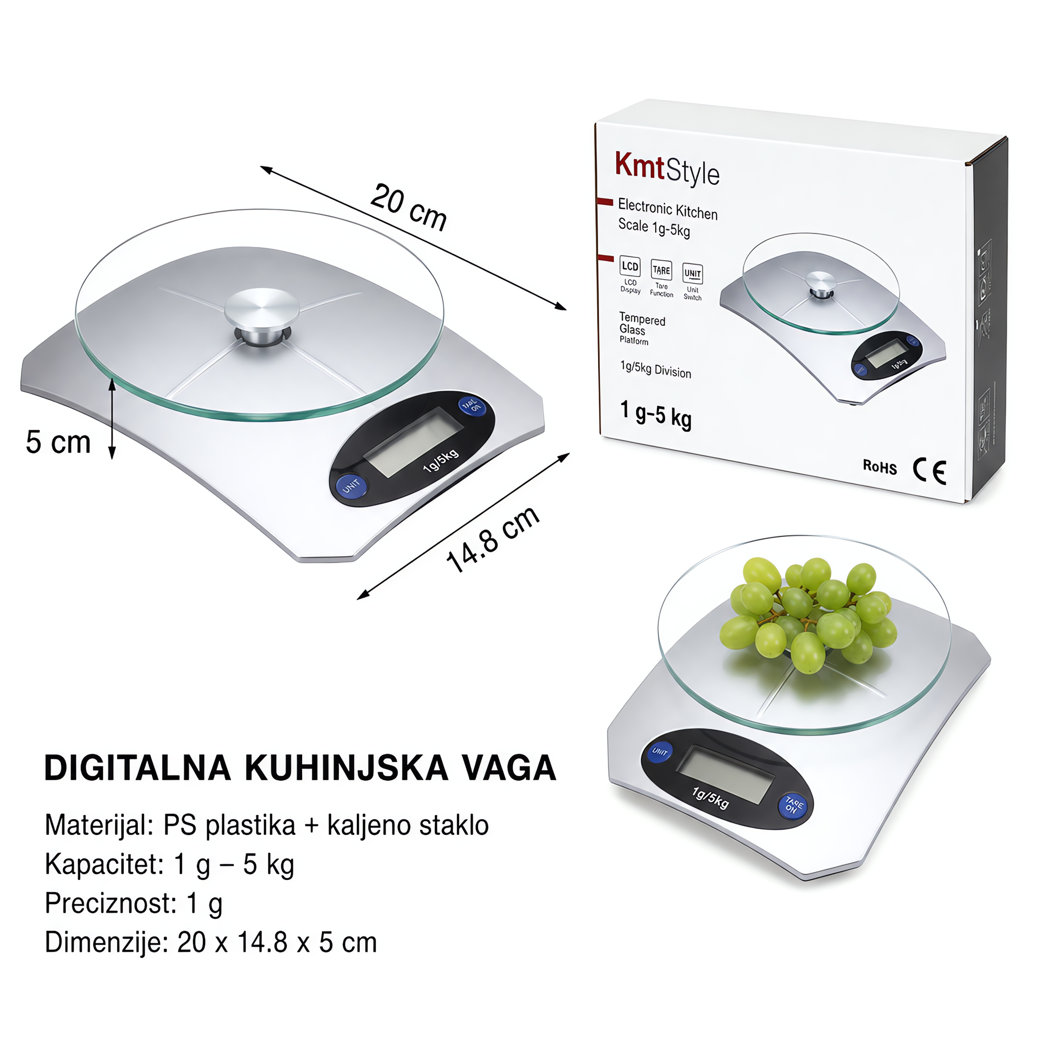 KMT Stakleni kuhinjska vaga 5403099
