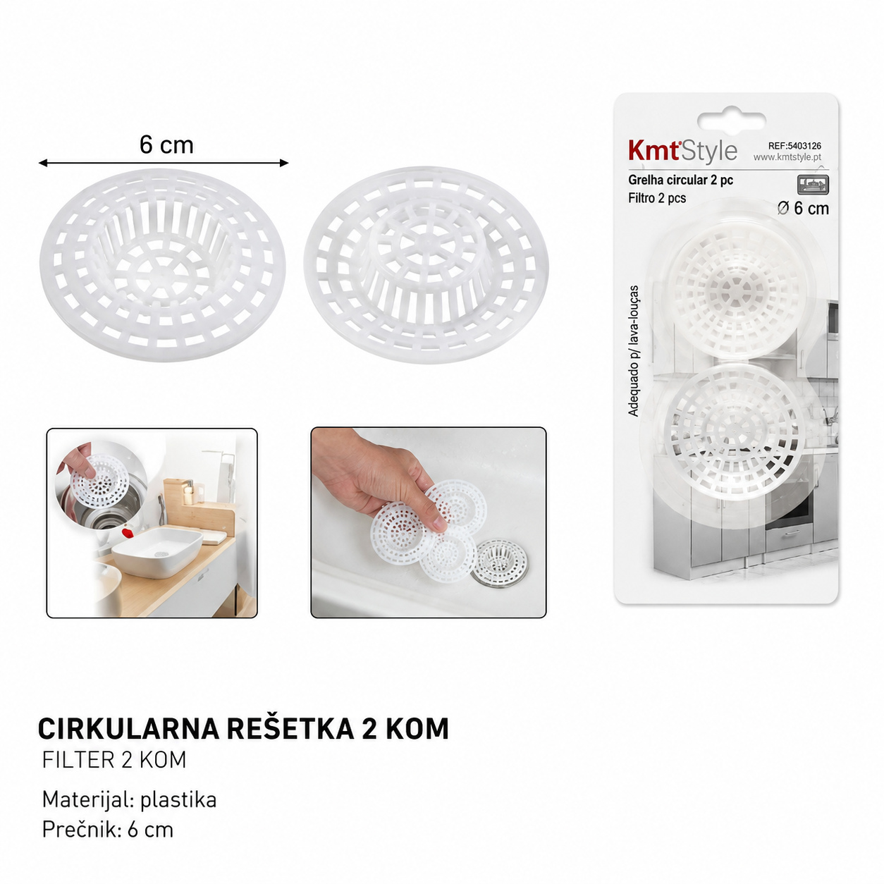 KMT Crni mali plastični saksijska cediljka za sudoperu 5403126