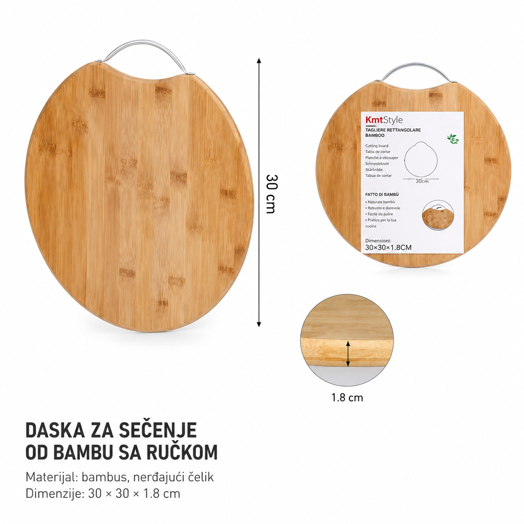 KMT Za okrugla bambusova daska za sečenje 5403344