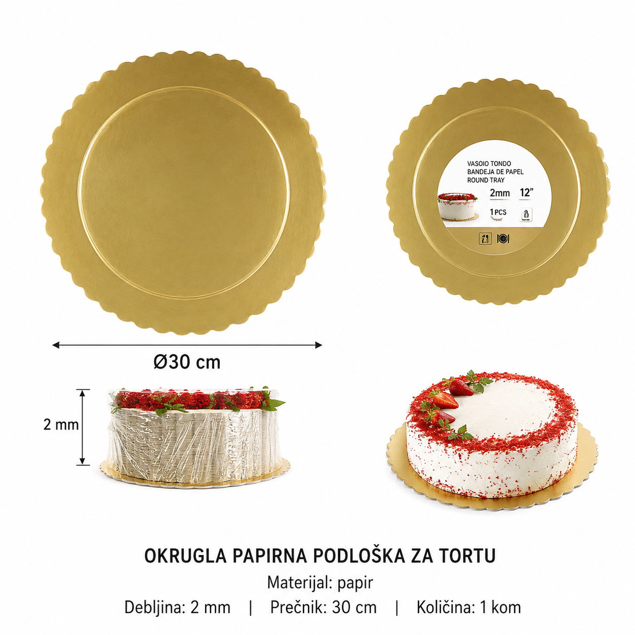 KMT Papirna podloga za tortu 30CM 5403538
