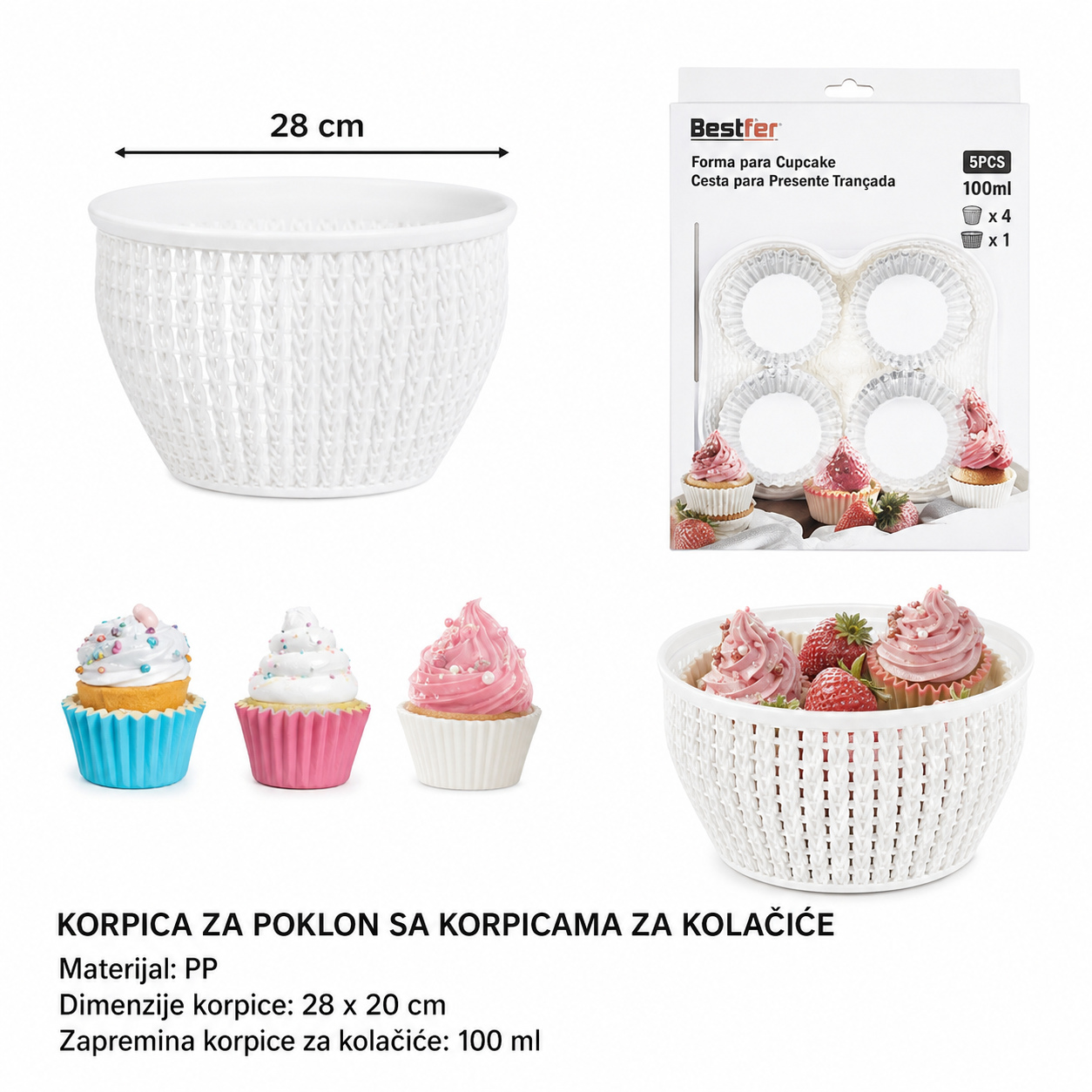 KMT Beli korpice za mafine papirna čaša 5403539