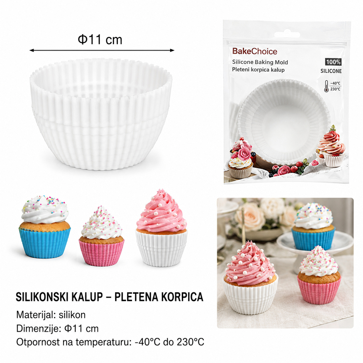 KMT Beli korpice za mafine papirna čaša 5403542