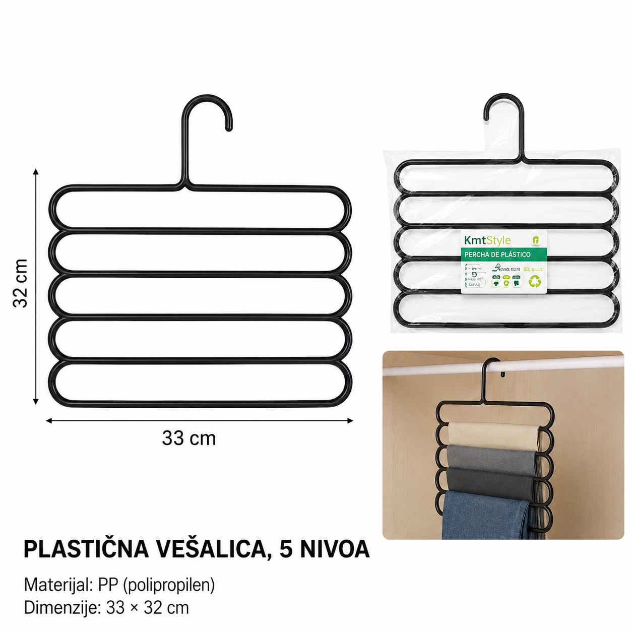 KMT Nivoa plastični vešalica za 5 nivoa 5403577