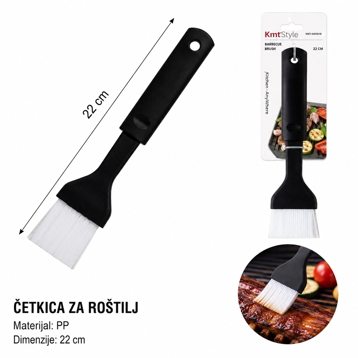 KMT Crna drška za hranu četka 5403618