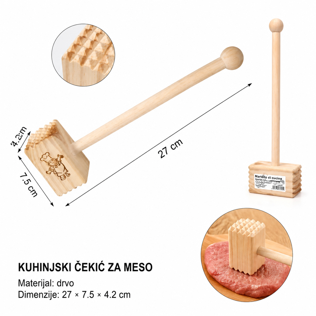 KMT Drvena čekić za meso 5403651
