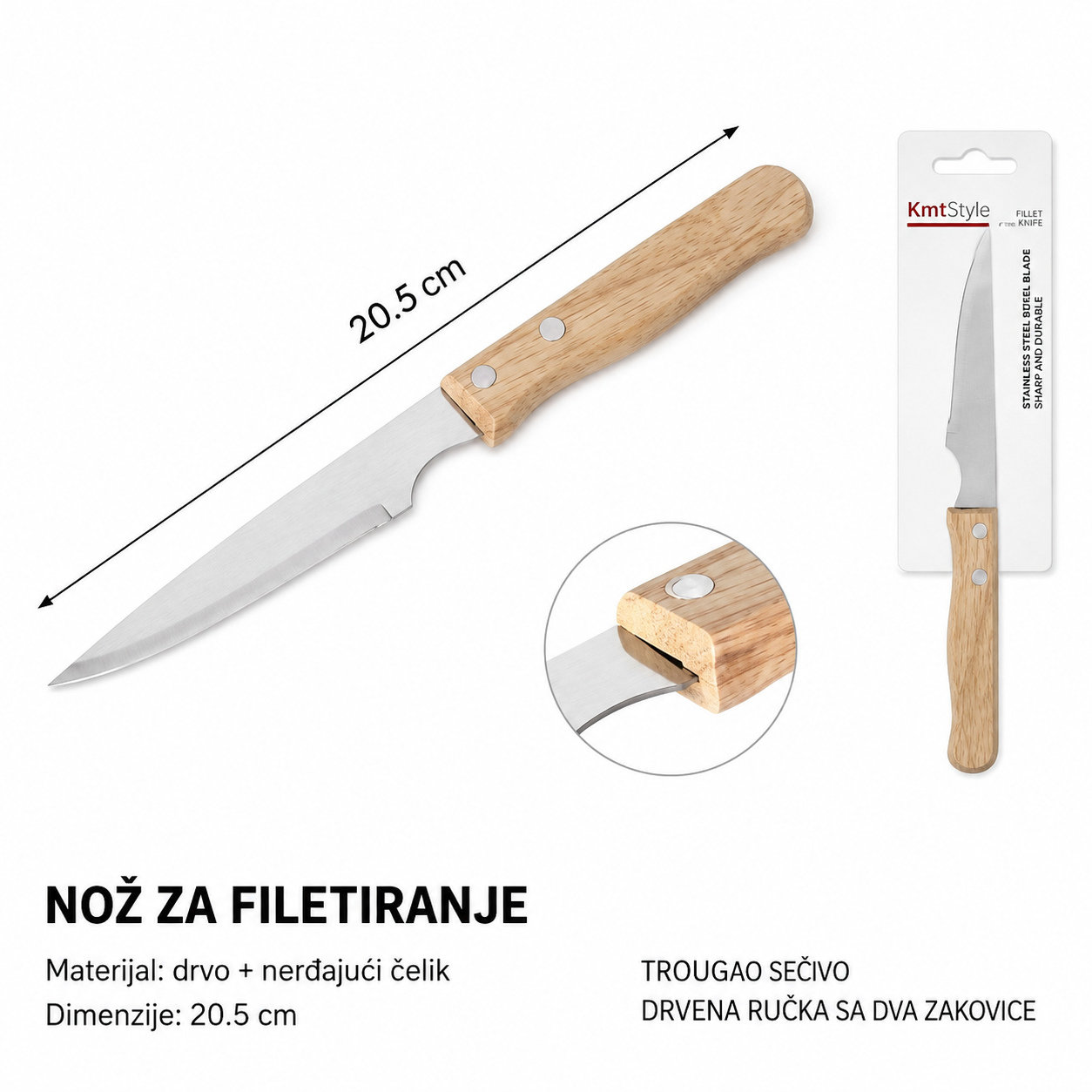 KMT Premium drvena drška trouglasti 5403730