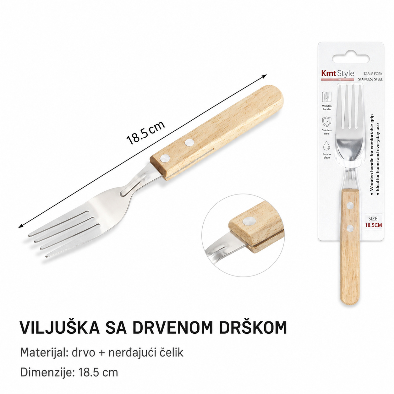 KMT Drvena drška viljuška 5403732