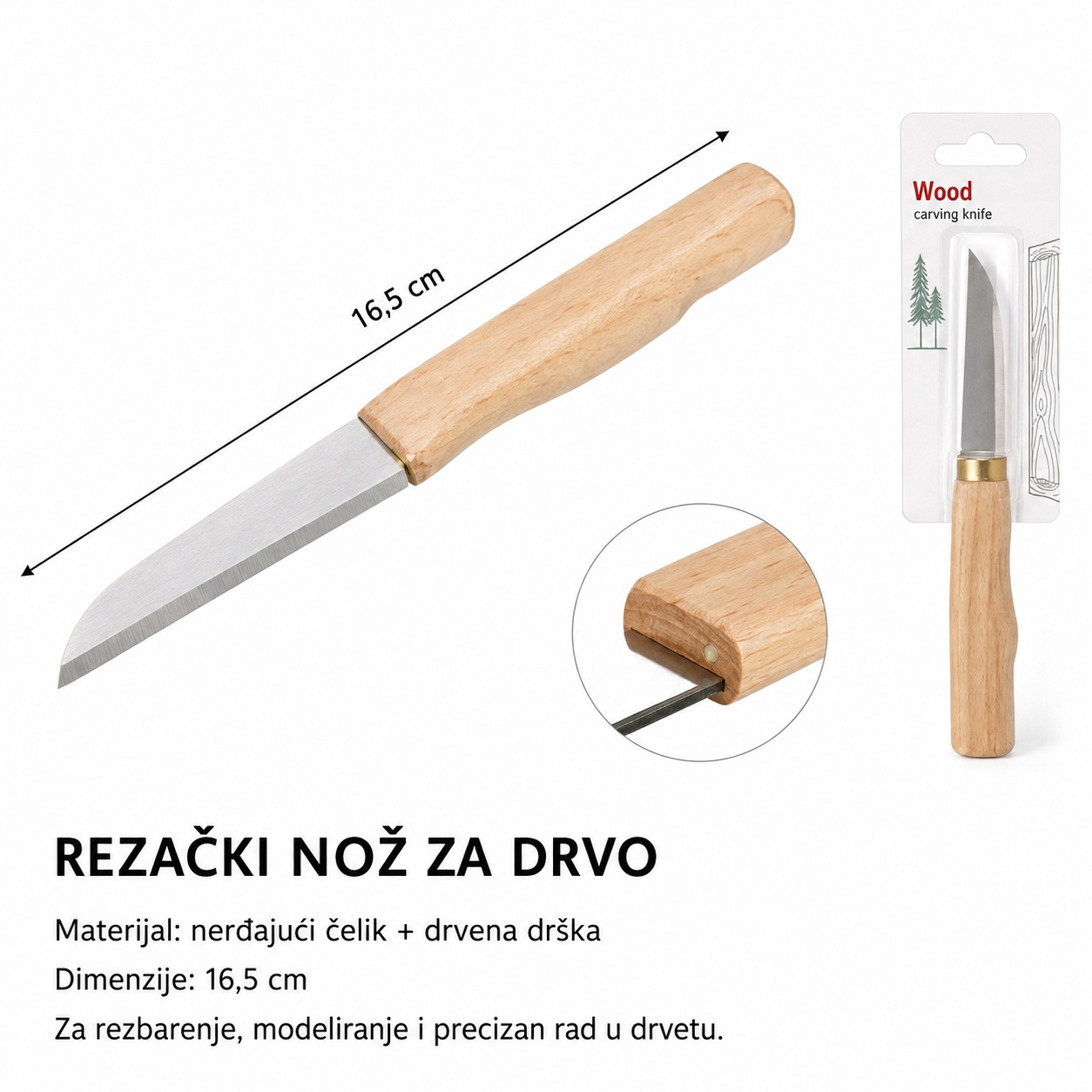 KMT Drvena drška okrugla glava nož za voće 5403736