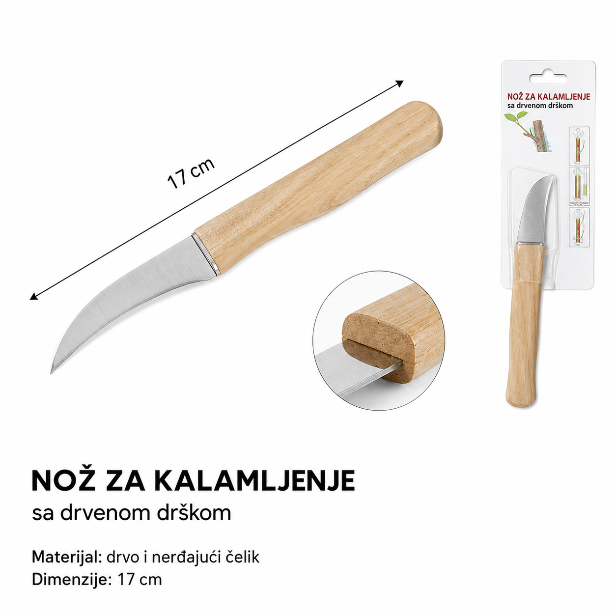 KMT Drvena drška plastična drška četka sa nož 5403739