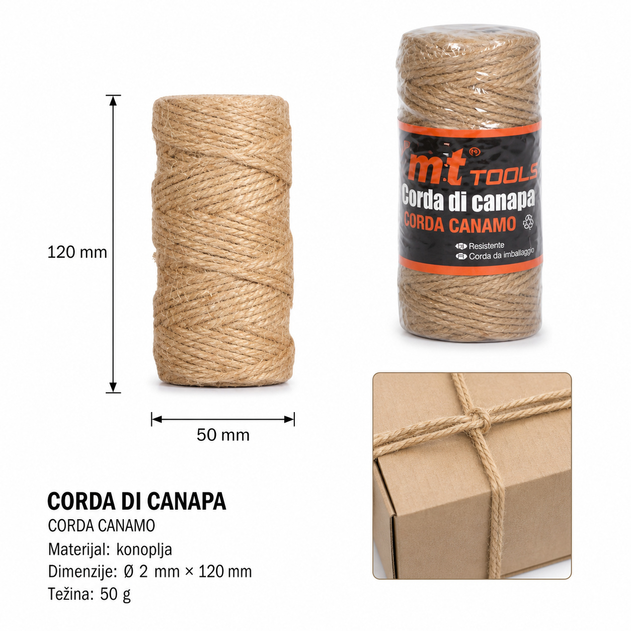 KMT Uže od jute 5403775