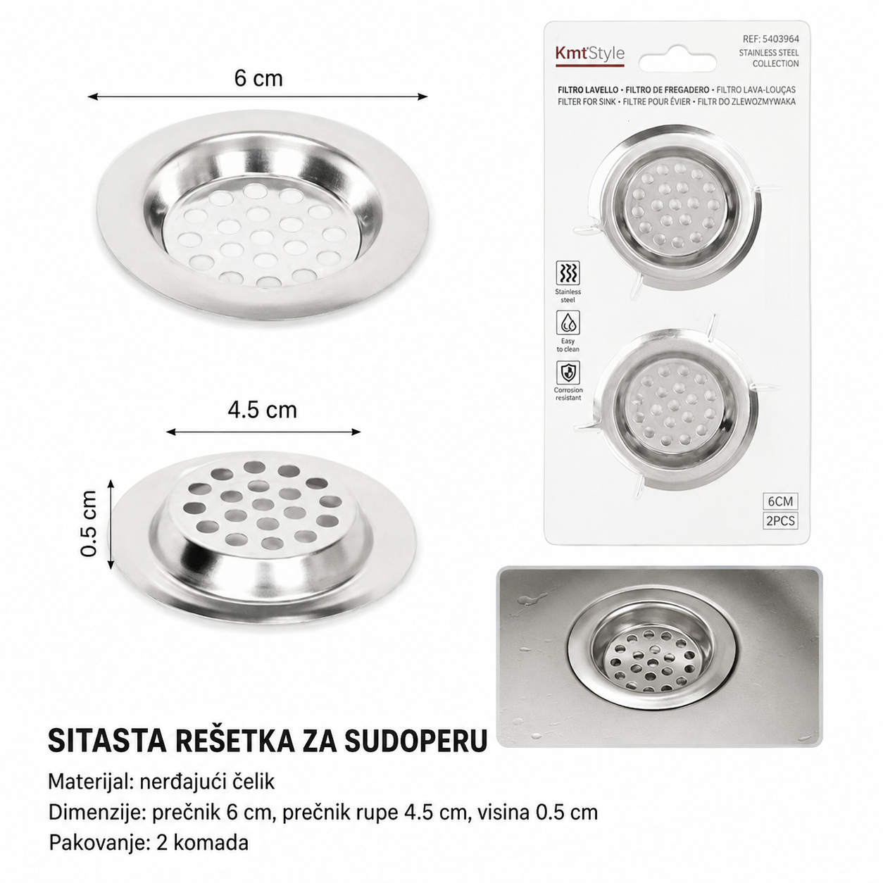 KMT Mali cediljka za sudoperu 2pcs 5403964