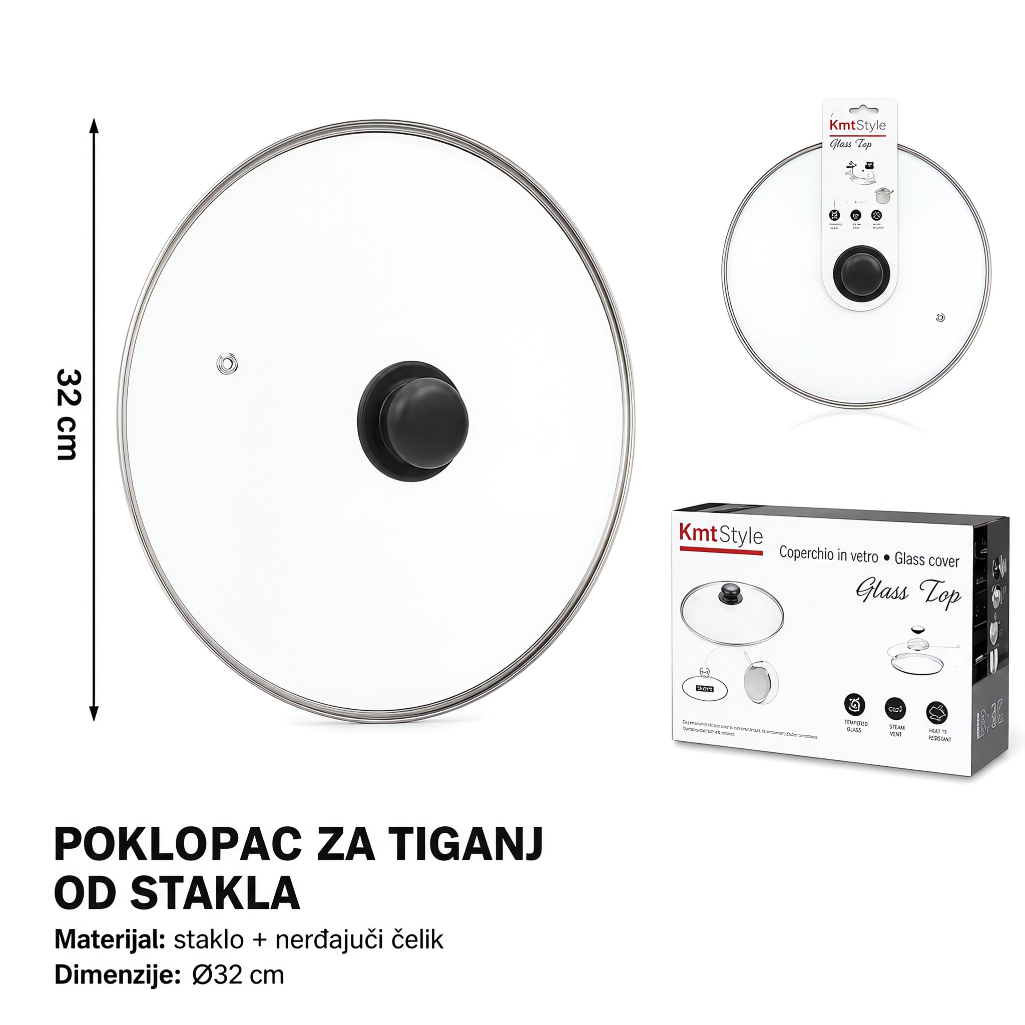 KMT G tip staklena poklopac za šerpu 5404078-A