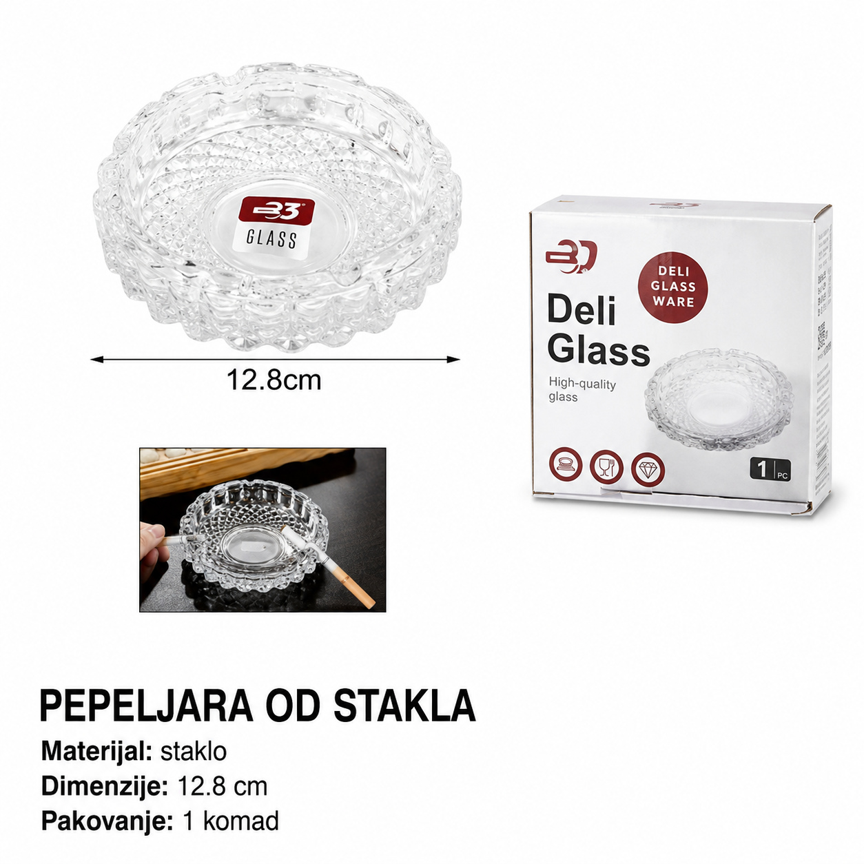 KMT Staklena pepeljara 5404185