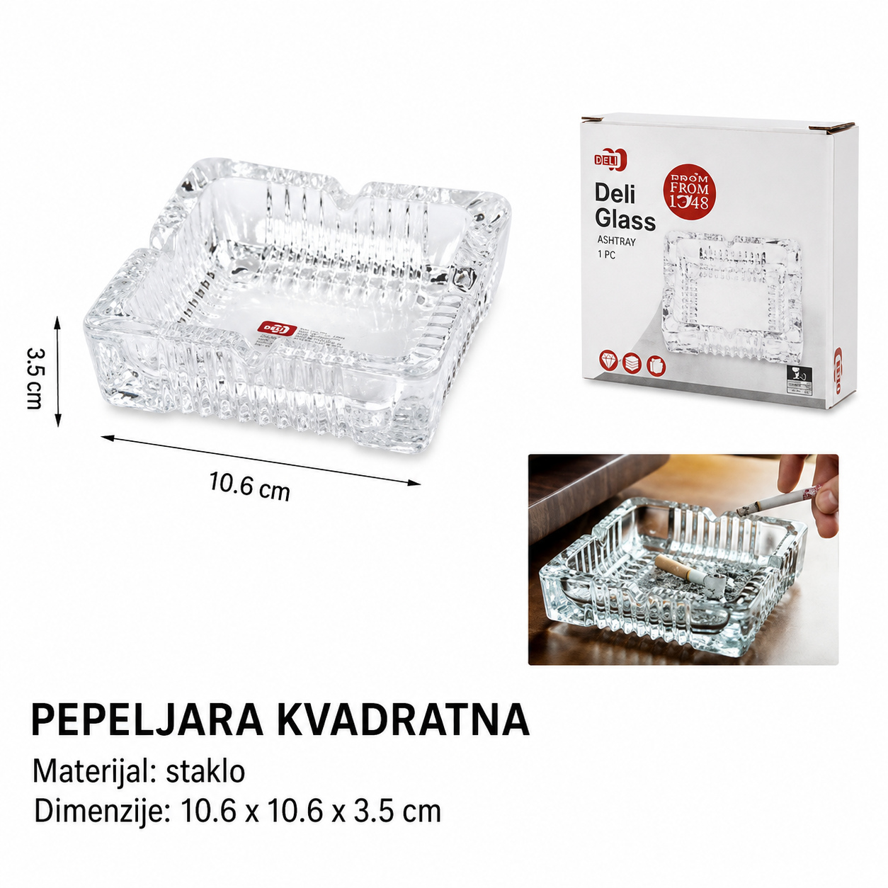 KMT Staklena pepeljara 5404187