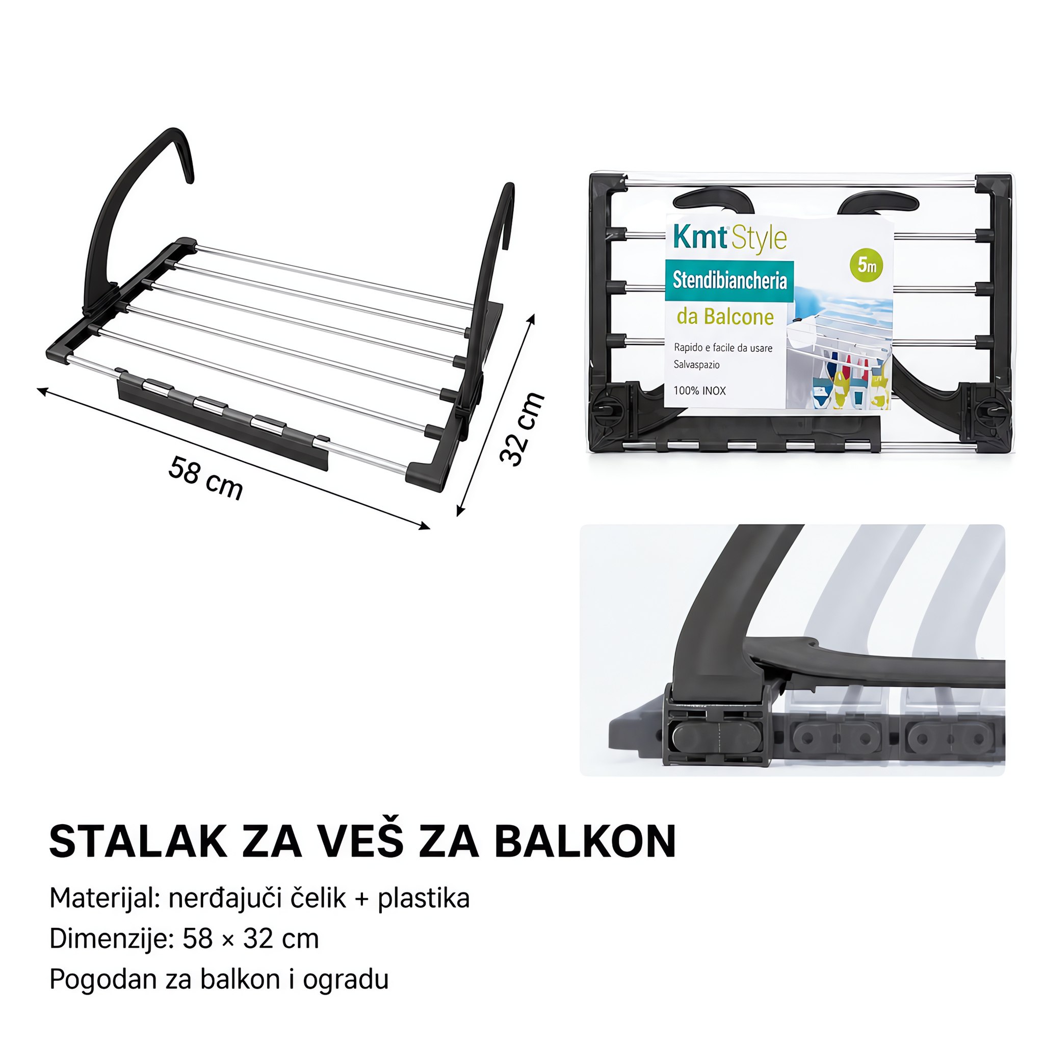 KMT Plastificirani od nerđajućeg čelika stalak 5404623