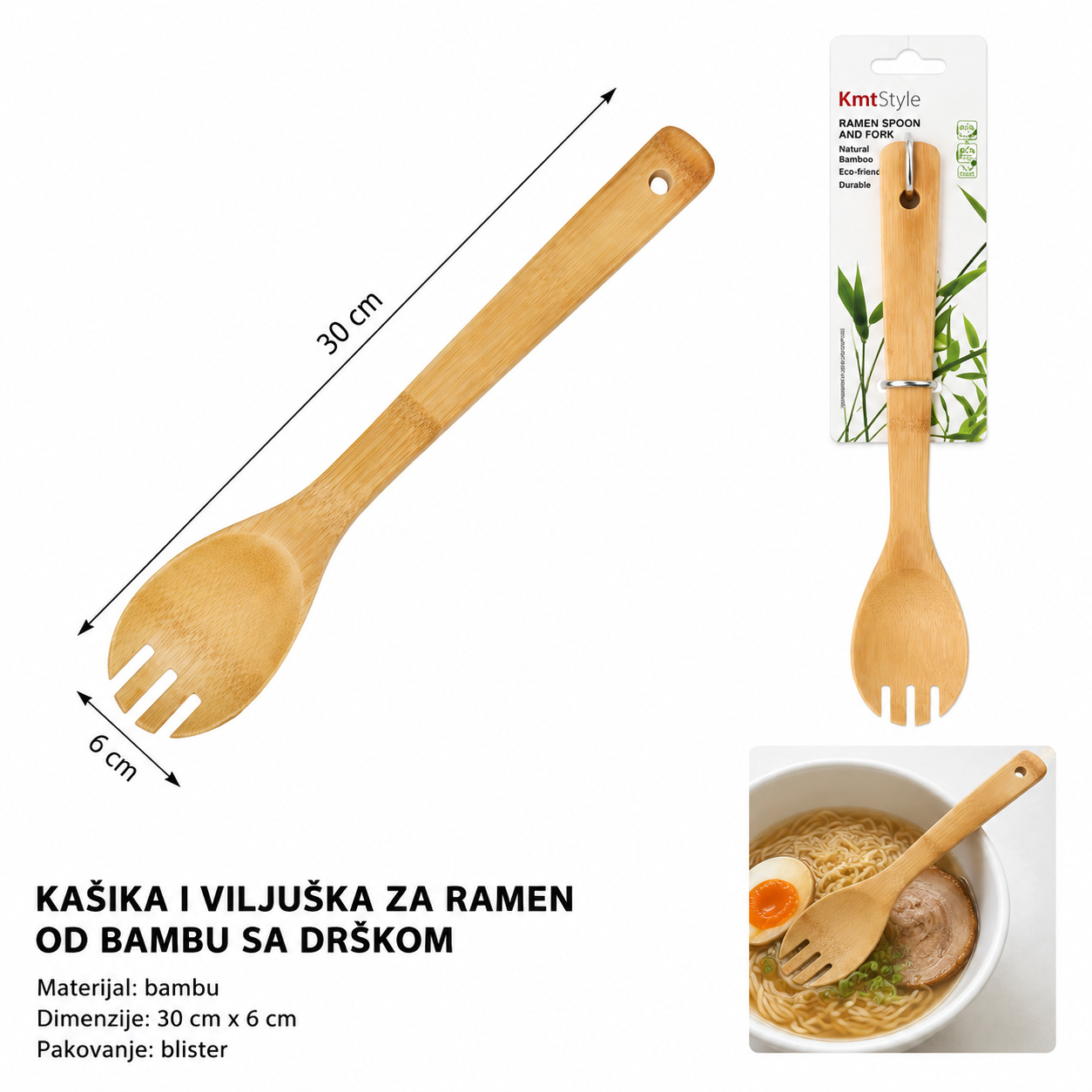 KMT Bambusova drška nož viljuška i 5404977