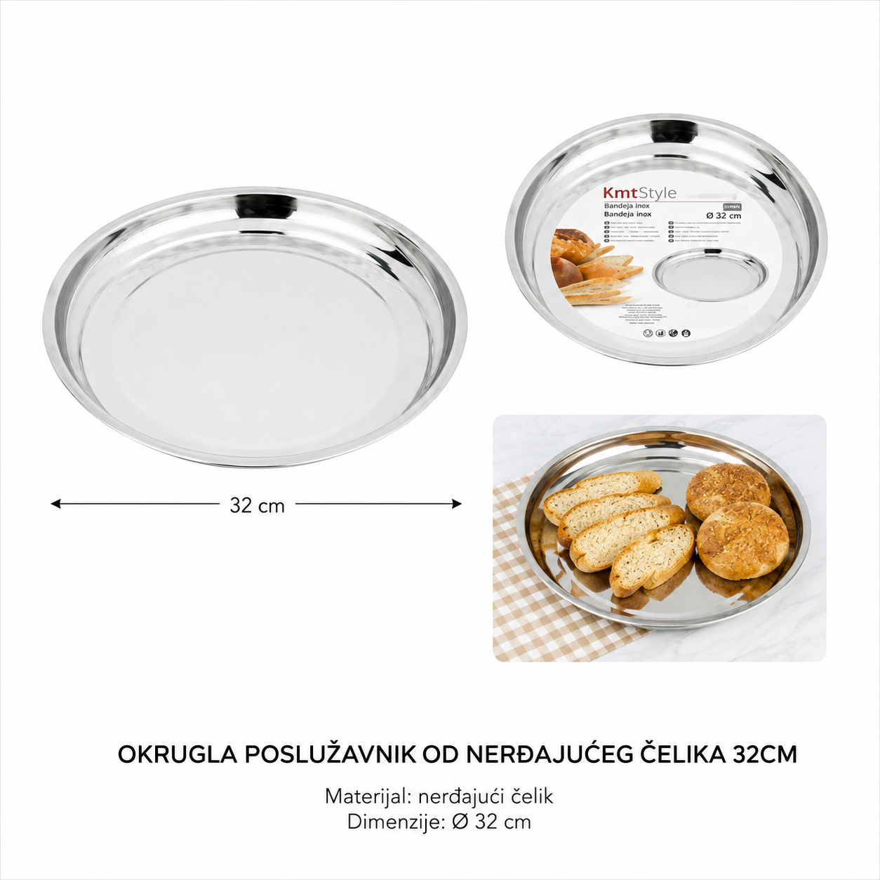 KMT Okrugli od nerđajućeg čelika poslužavnik 5406675