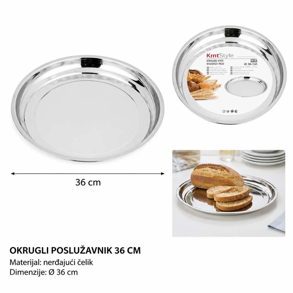 KMT Okrugli od nerđajućeg čelika poslužavnik 5406676
