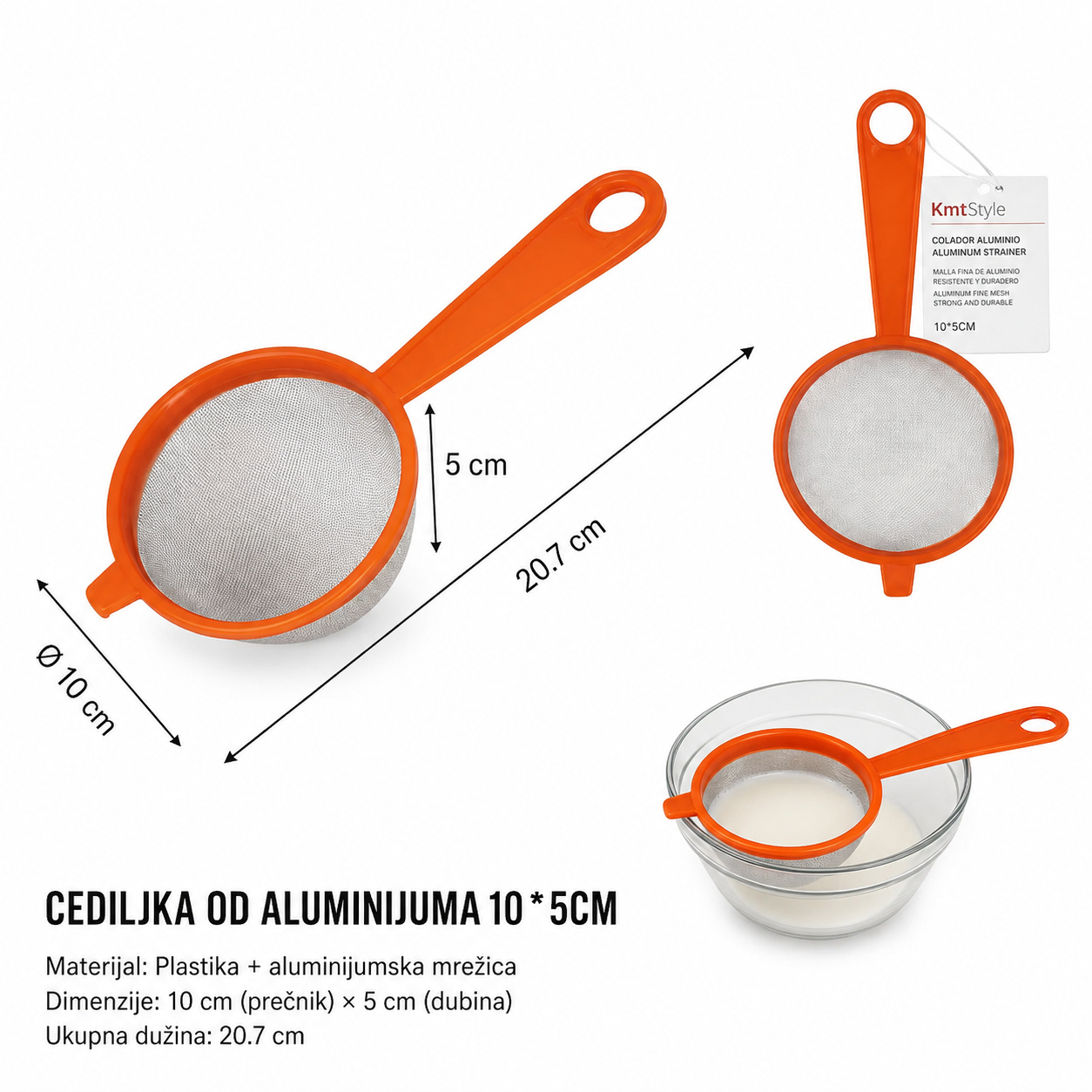 KMT Aluminijumska sa drškom cediljka drveni šipka mreža za 5406679