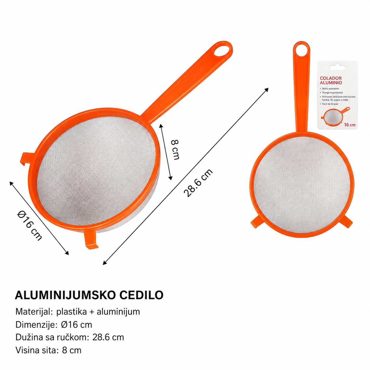 KMT Aluminijumska sa drškom cediljka drveni šipka mreža za 5406682