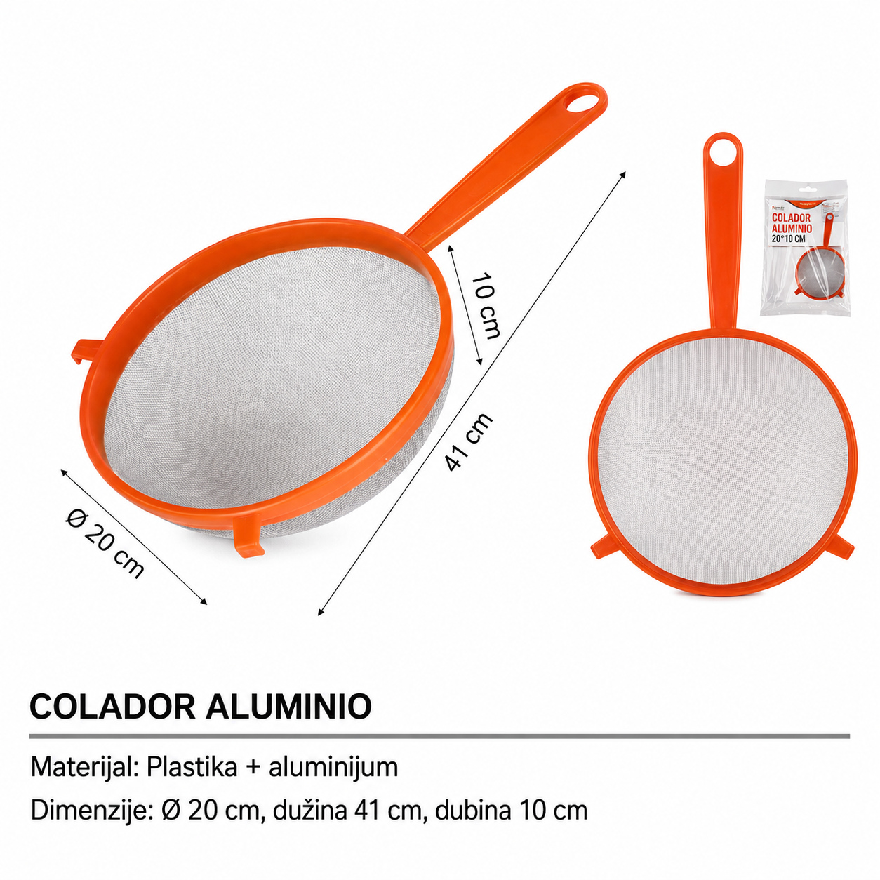 KMT Aluminijumska sa drškom cediljka drveni šipka mreža za 5406684