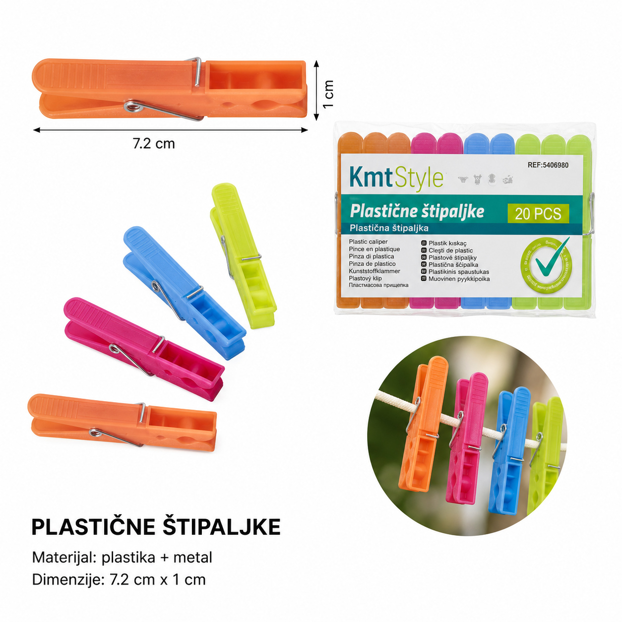 KMT Plastični štipaljke za veš 5406980