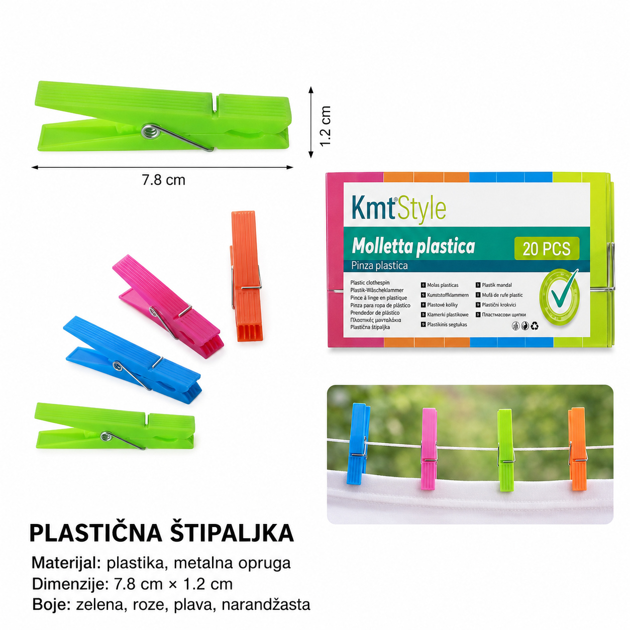 KMT Plastični štipaljke za veš 5406989