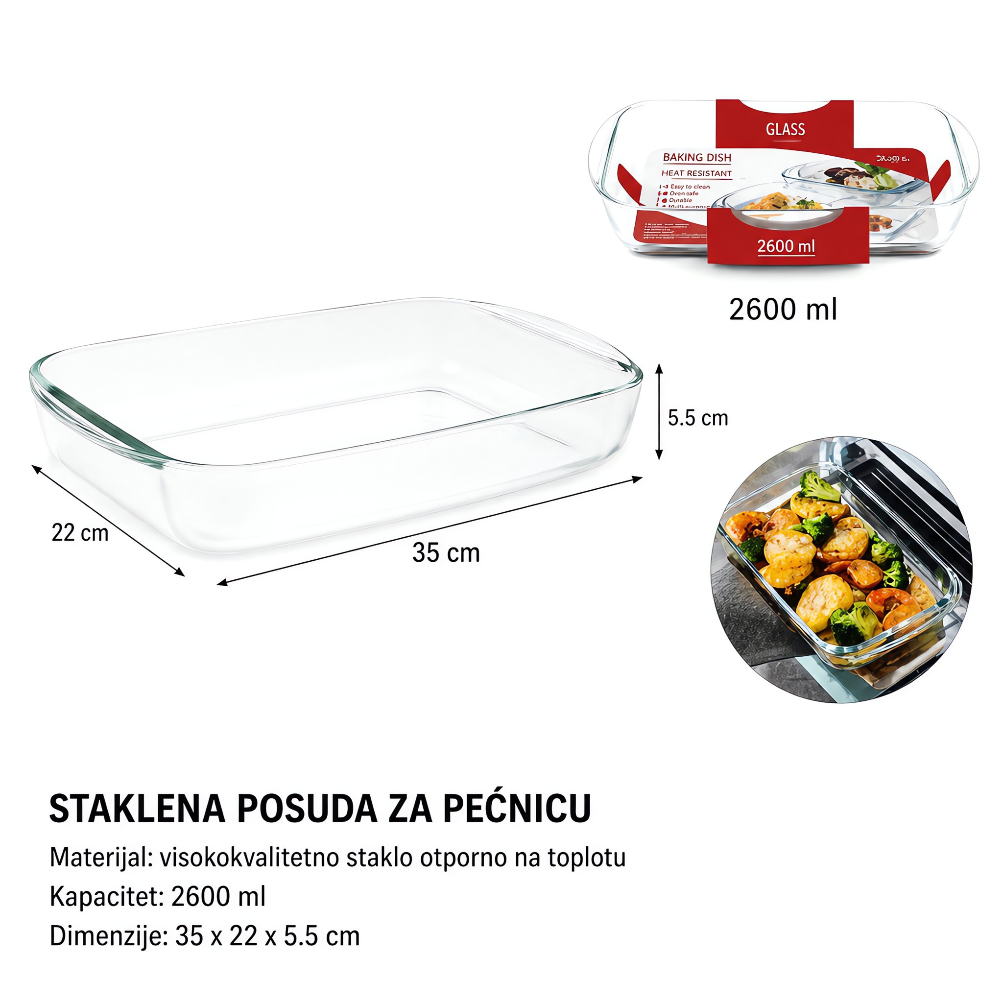 KMT Pravougaoni staklena pleh za pečenje 5412106