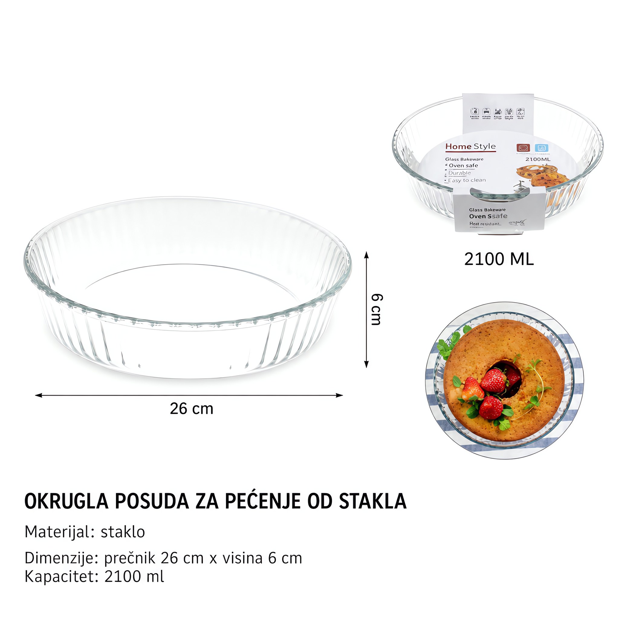 KMT Čelika plastificirani ovalni mali cvet stakleni tamni pleh za pečenje 5412114