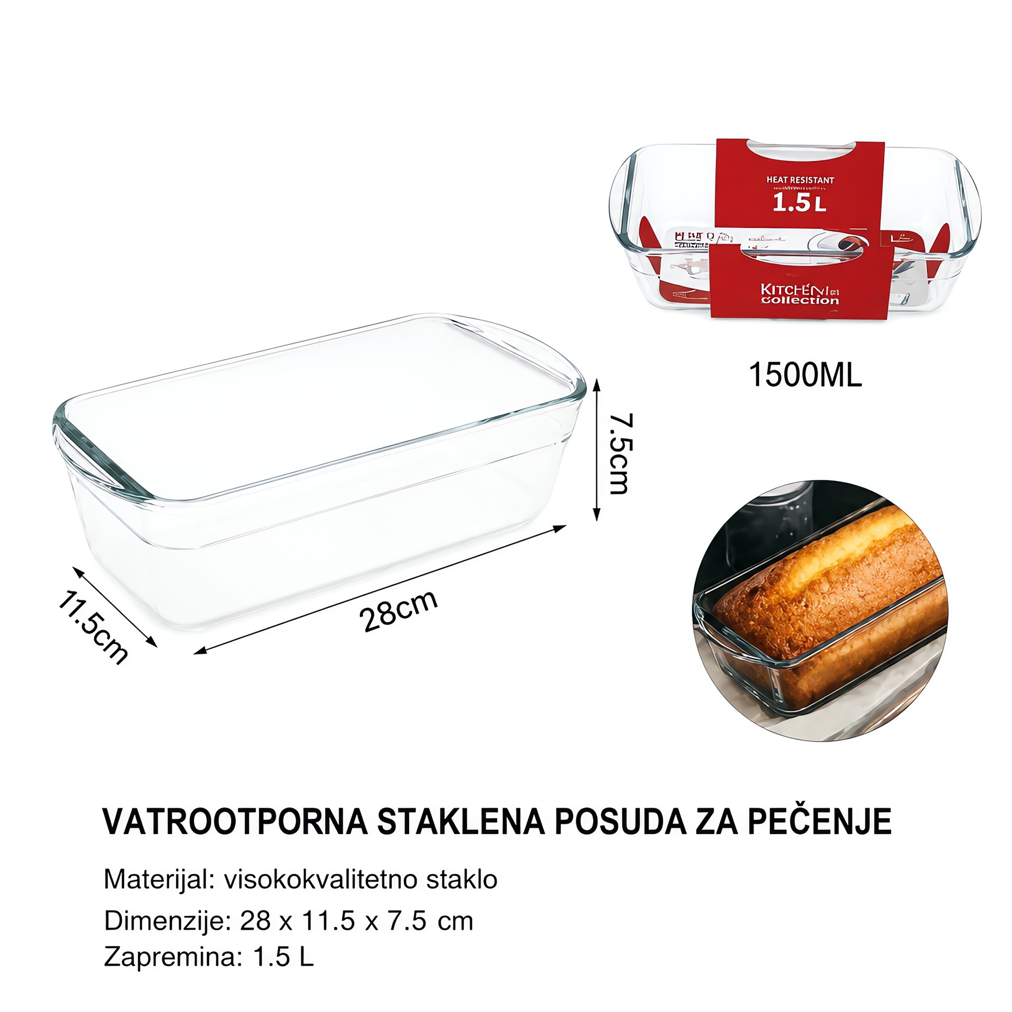 KMT Kalup za tost hleb staklena pleh za pečenje 5412117