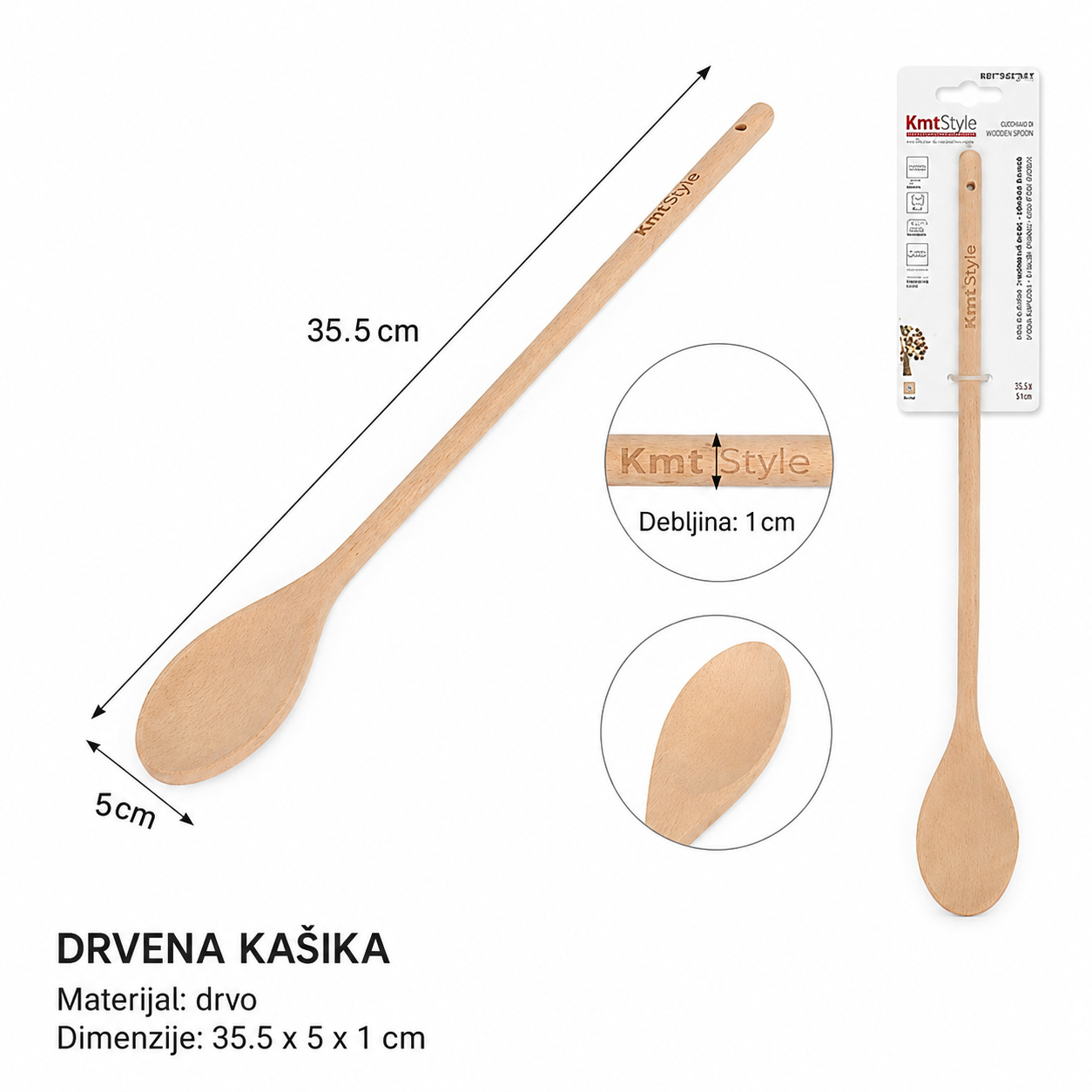KMT Srednja mali drvena kašika 5412532