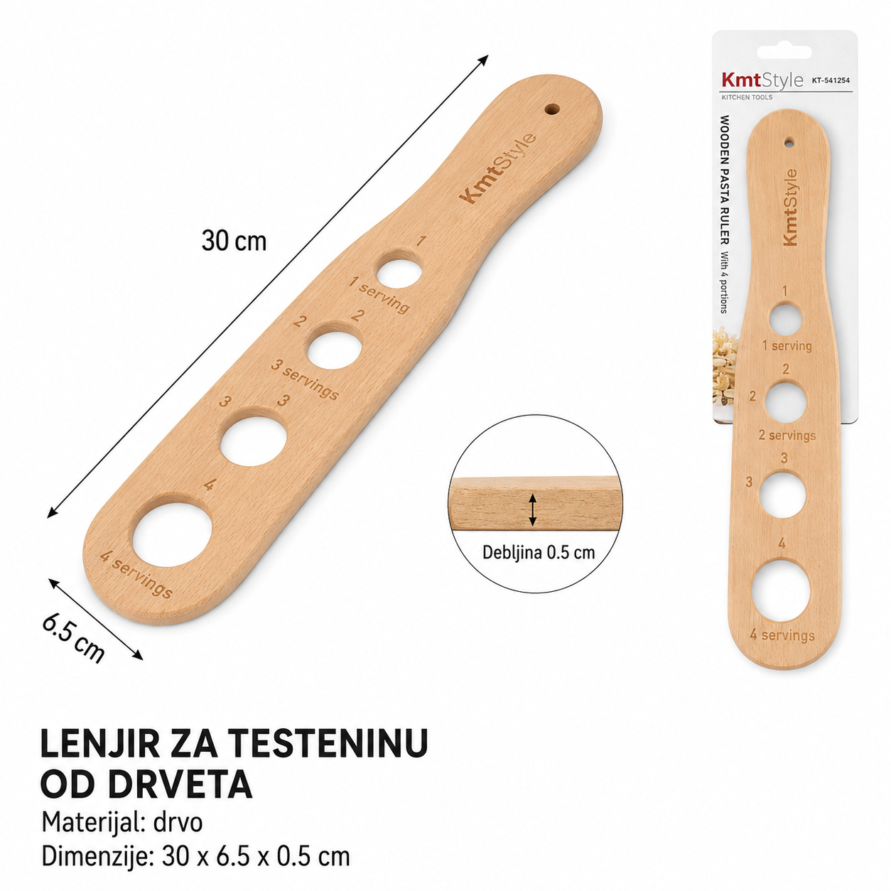 KMT Nož za drška kašika za testeninu lenjir 5412540