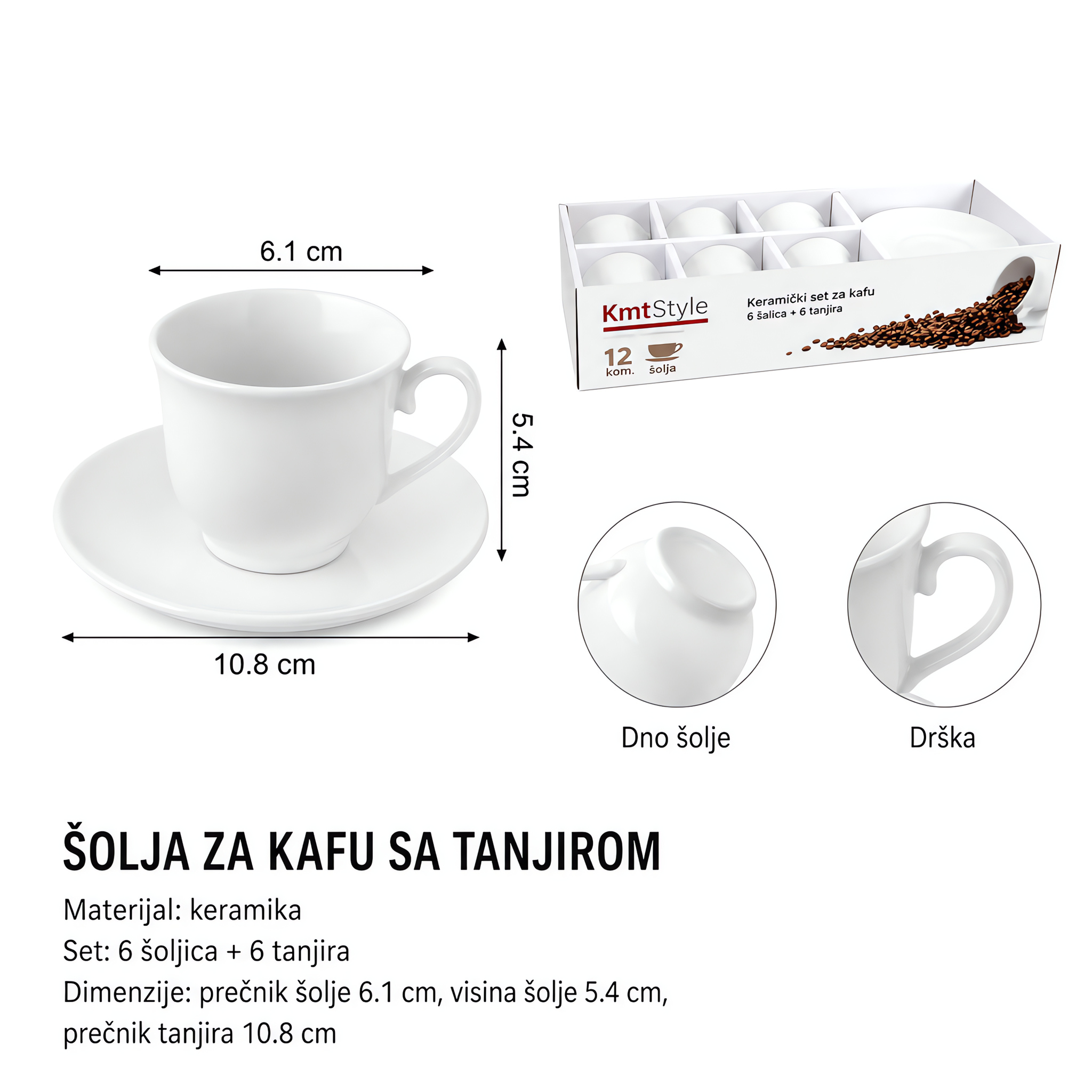 KMT Šolja za kafu set keramička 5503360