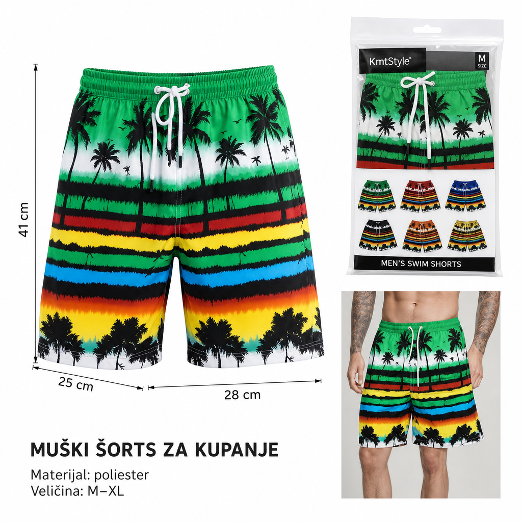KMT Muška za plažu pantalone drvo štampani dezen 602871
