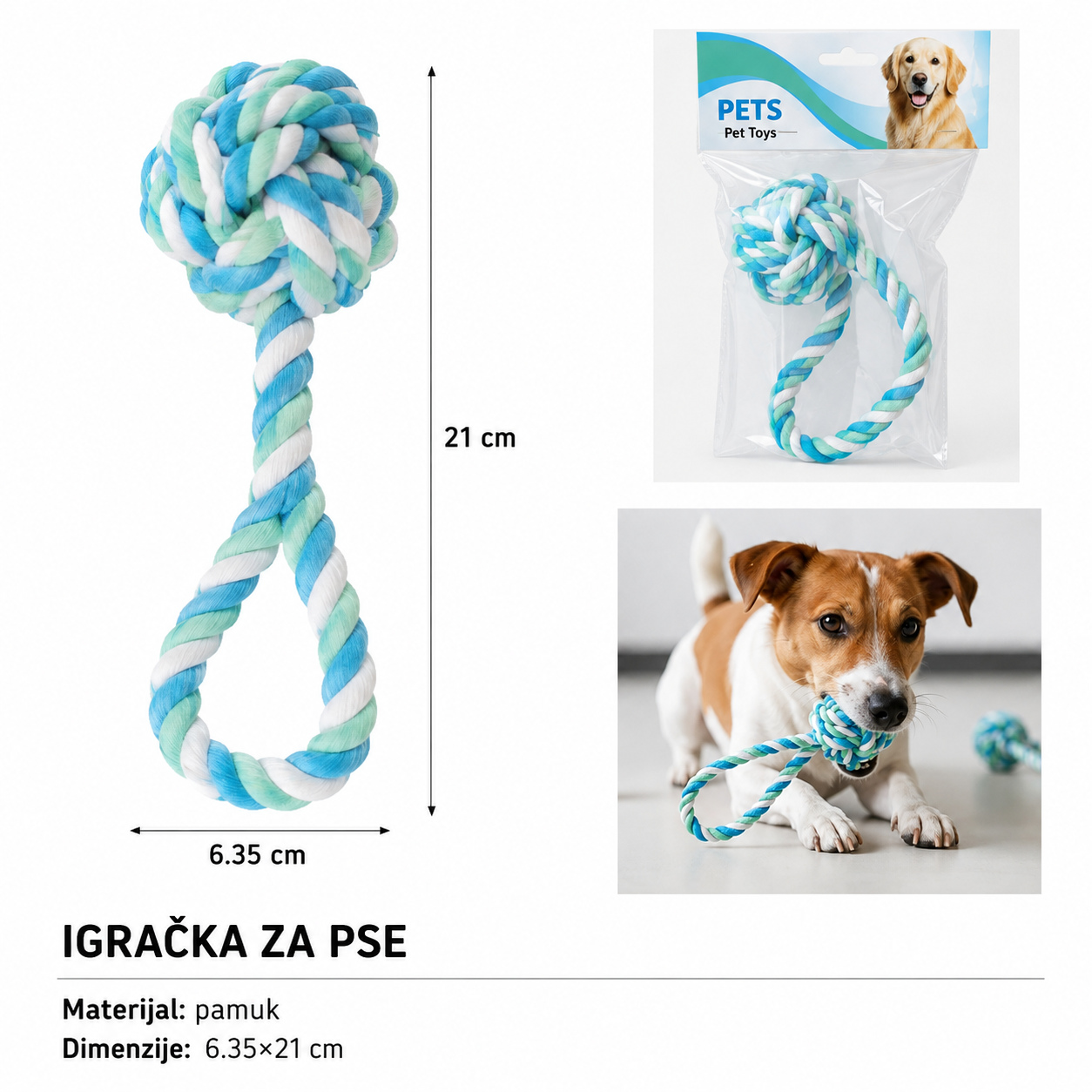 KMT Igračka za kućne ljubimce od pamučnog kanapa 703586