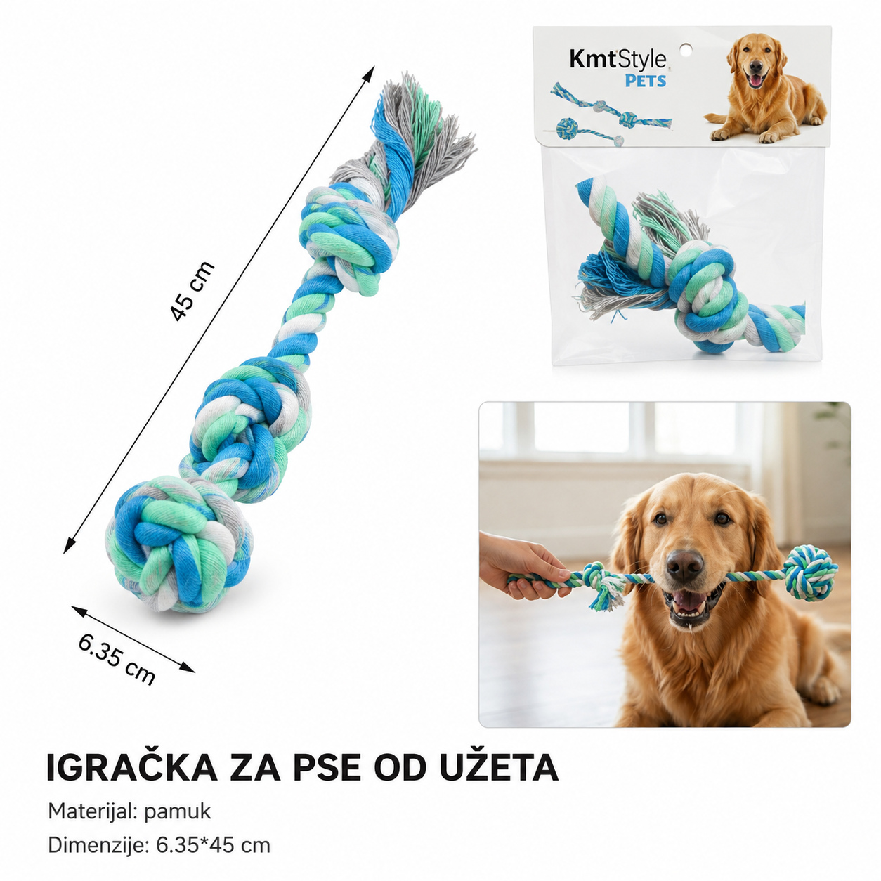 KMT Igračka za kućne ljubimce od pamučnog kanapa 703588