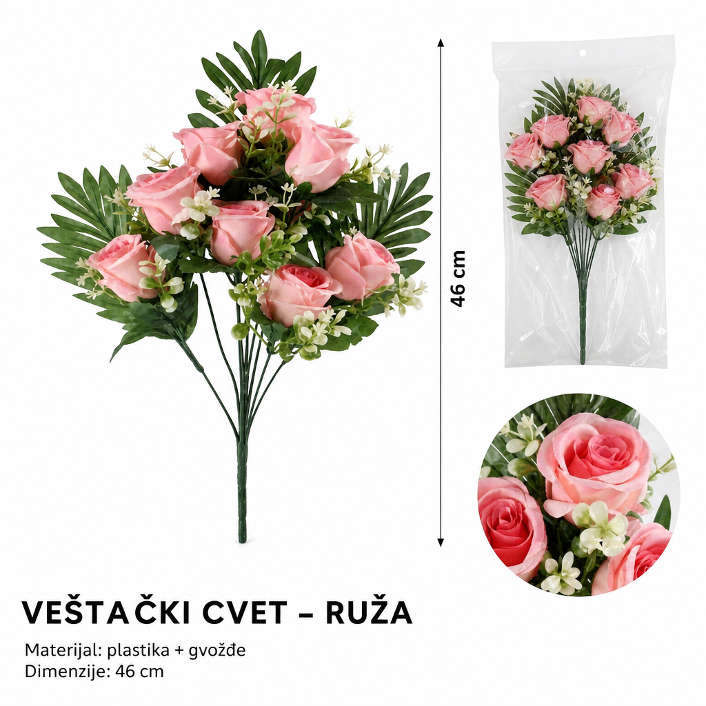 KMT 9 viljuška flanel zadebljani matirani plastični saksija božićni cvet sa štipaljkom roze 710282