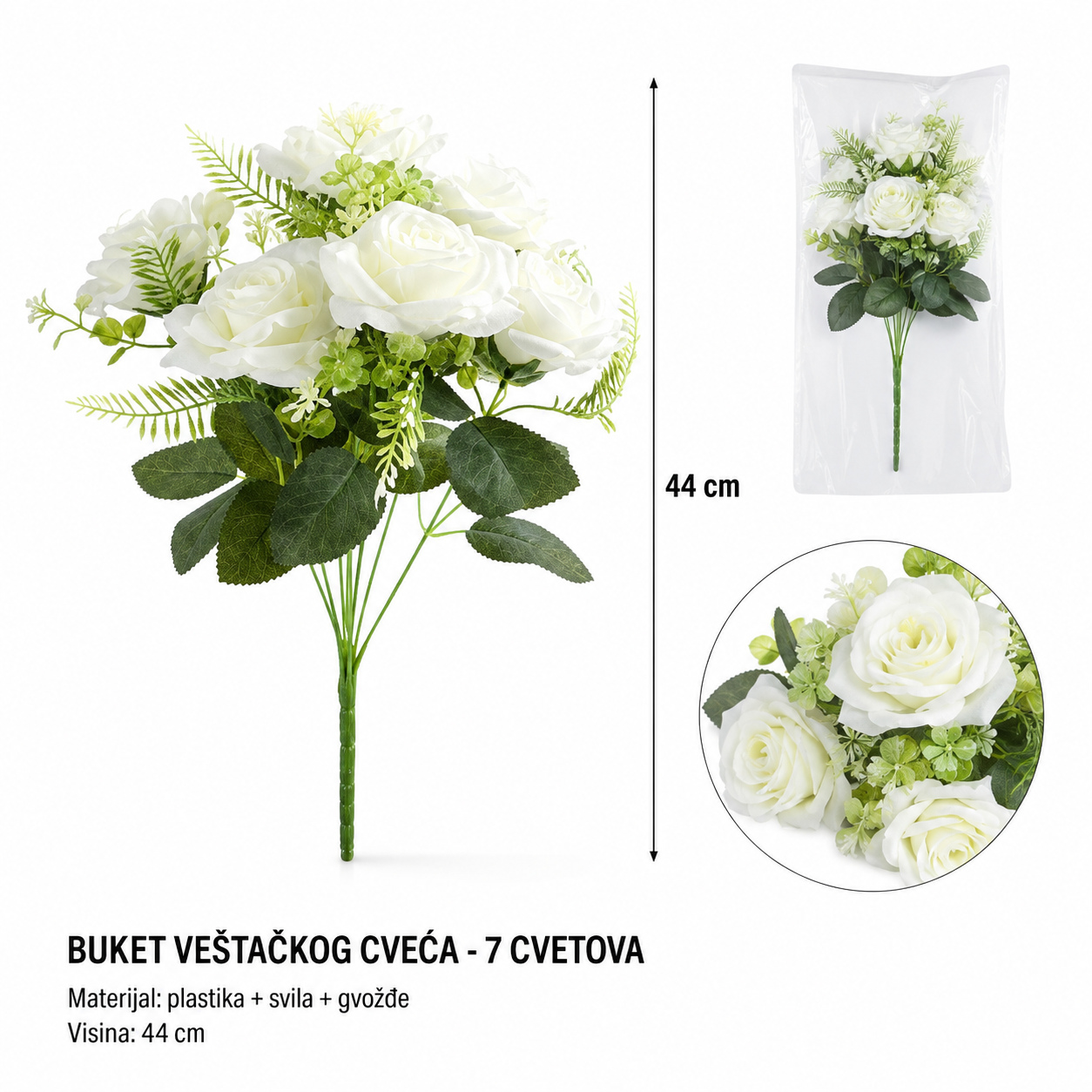KMT Komada mala veštačka saksijska bela 710523