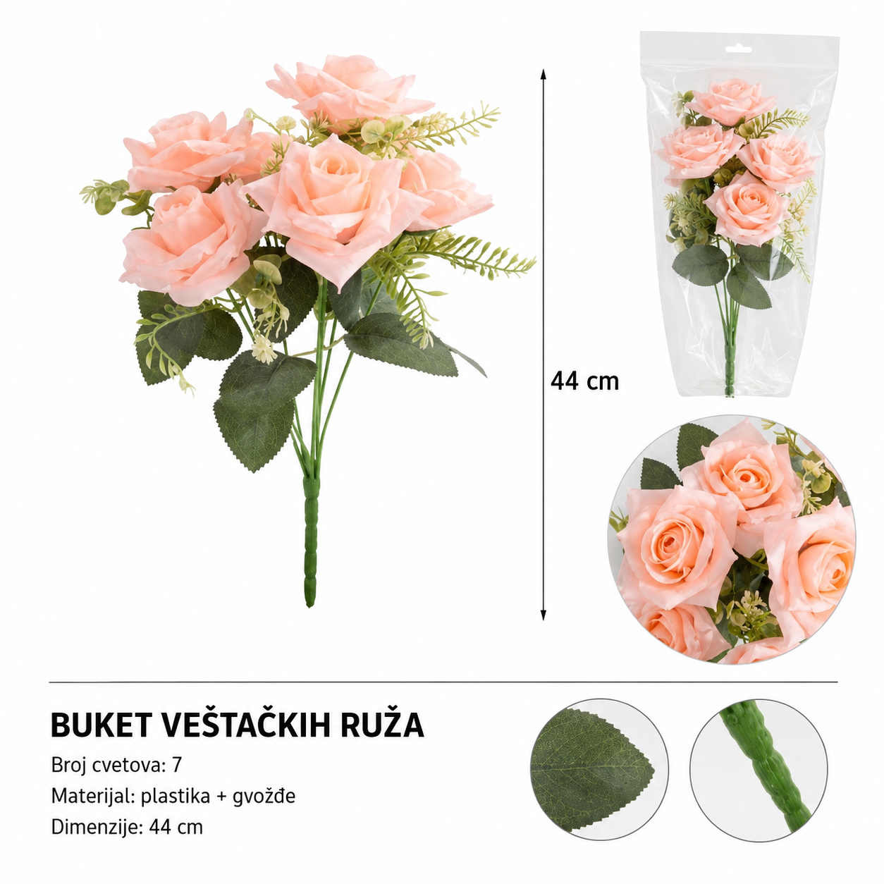 KMT Komada mala veštačka saksijska roze 710524